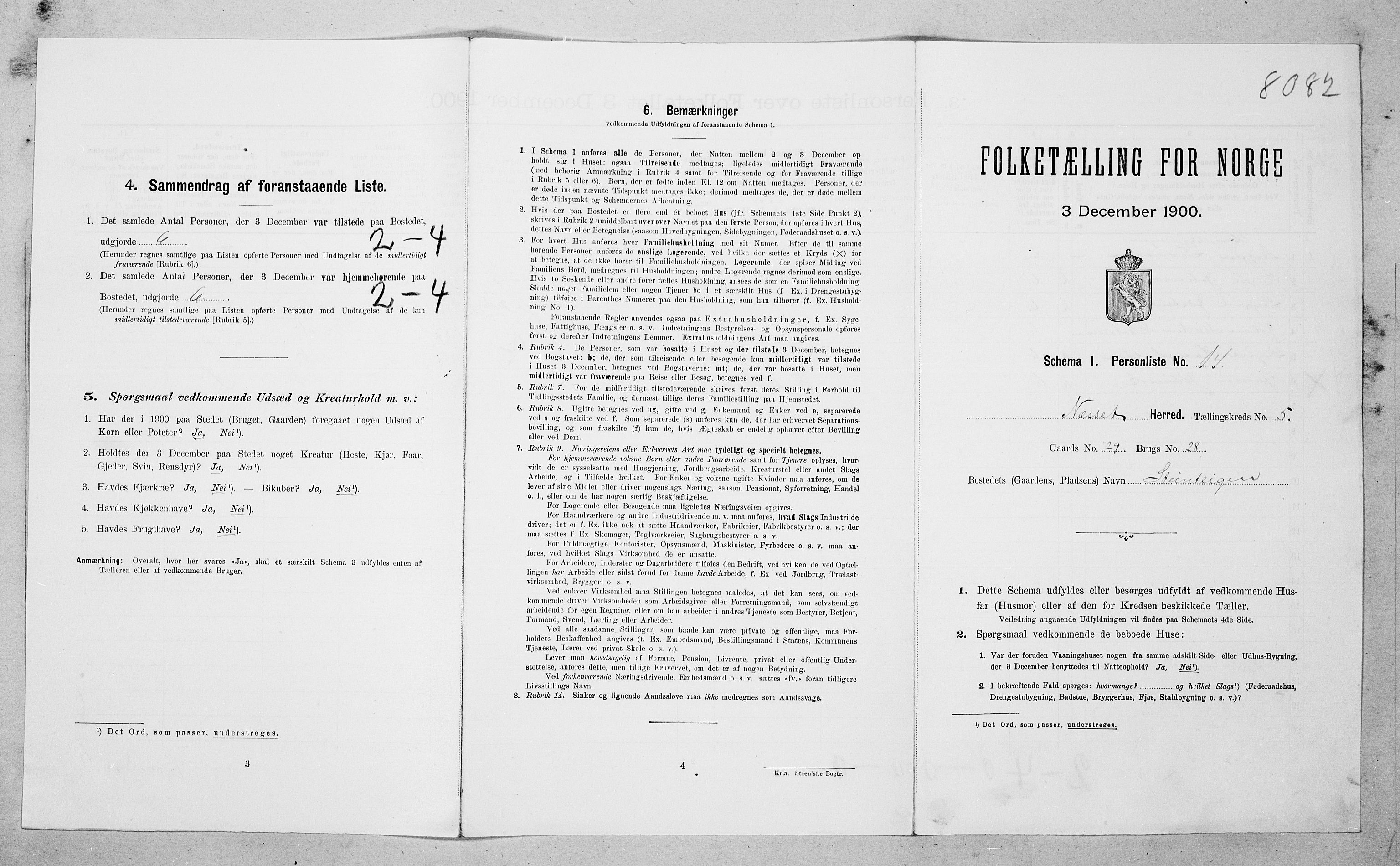 SAT, Folketelling 1900 for 1543 Nesset herred, 1900, s. 307