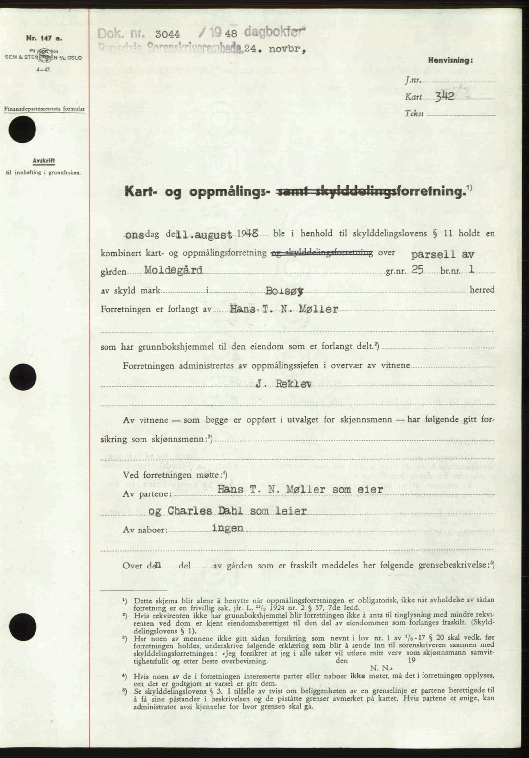 Romsdal sorenskriveri, SAT/A-4149/1/2/2C: Pantebok nr. A27, 1948-1948, Dagboknr: 3044/1948