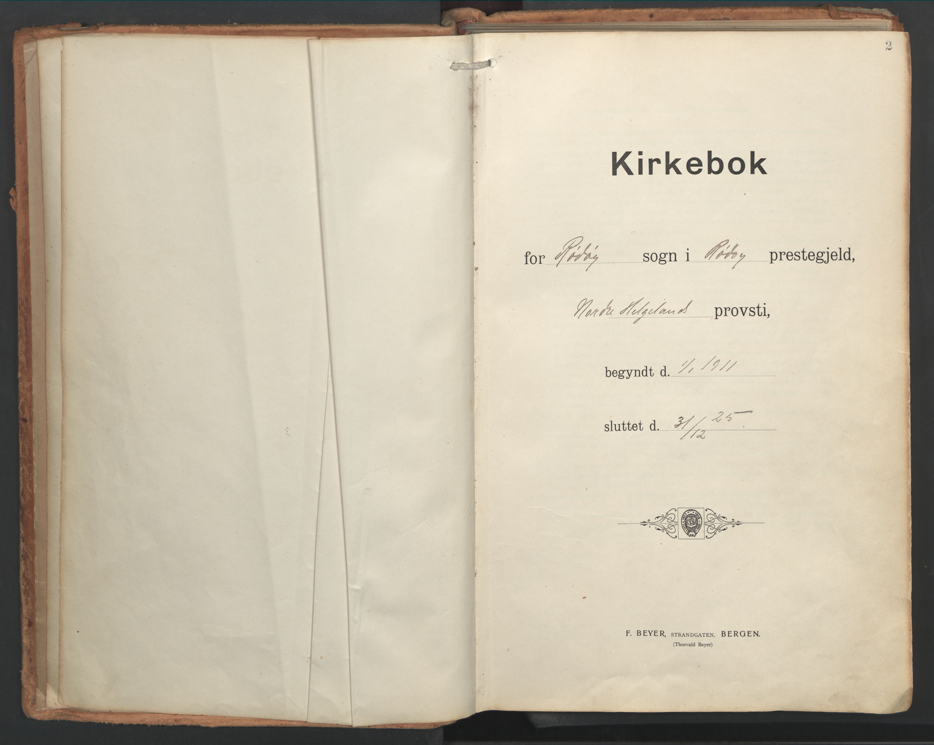 Ministerialprotokoller, klokkerbøker og fødselsregistre - Nordland, AV/SAT-A-1459/841/L0614: Ministerialbok nr. 841A17, 1911-1925, s. 2