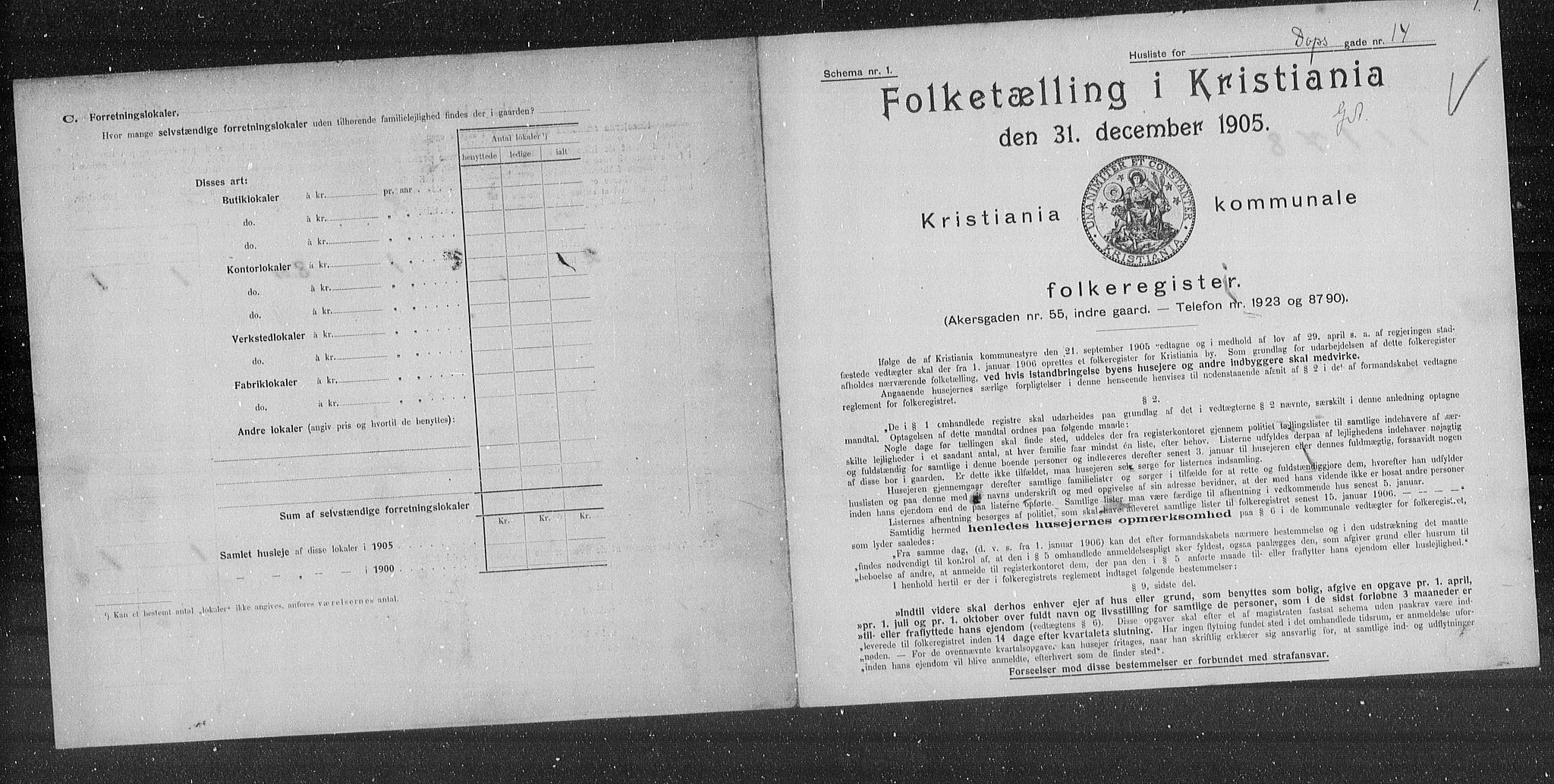 OBA, Kommunal folketelling 31.12.1905 for Kristiania kjøpstad, 1905, s. 8314