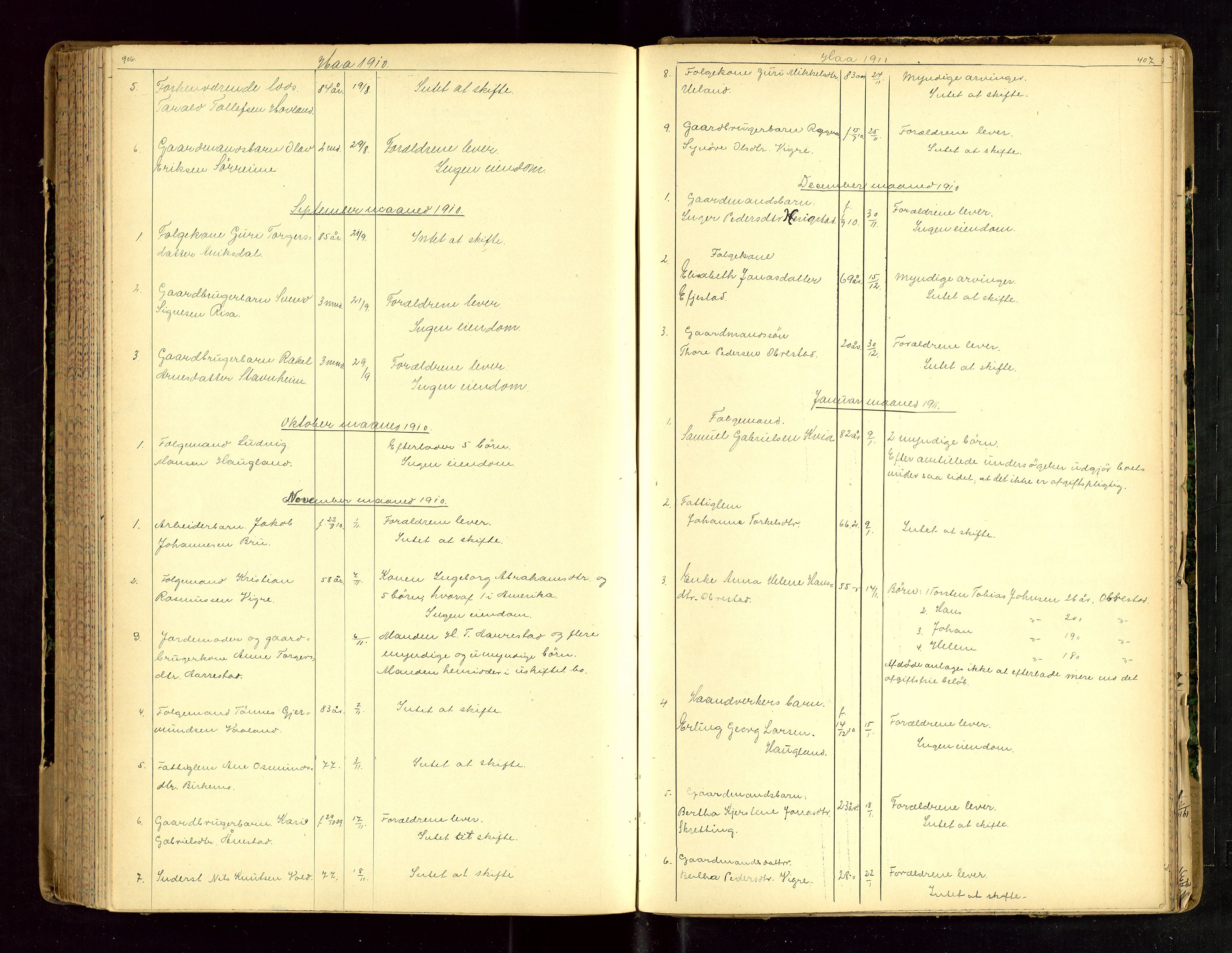 Jæren sorenskriveri, SAST/A-100310/01/5/52/52B/L0003: DØDSFALLPROTOKOLL, 1910-1916, s. 406-407