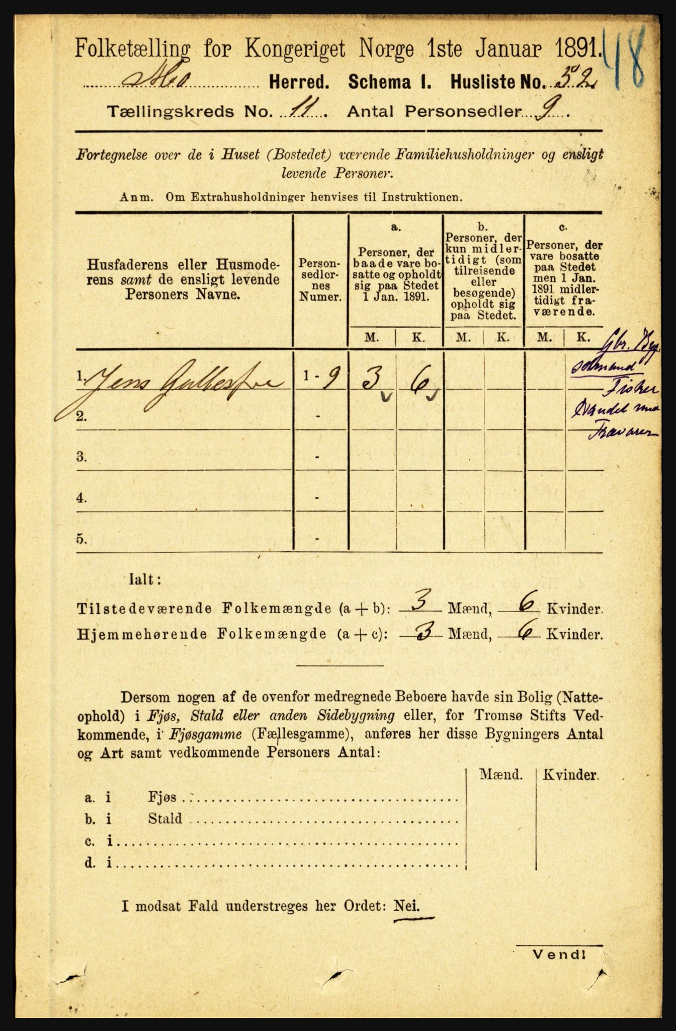 RA, Folketelling 1891 for 1833 Mo herred, 1891, s. 4407