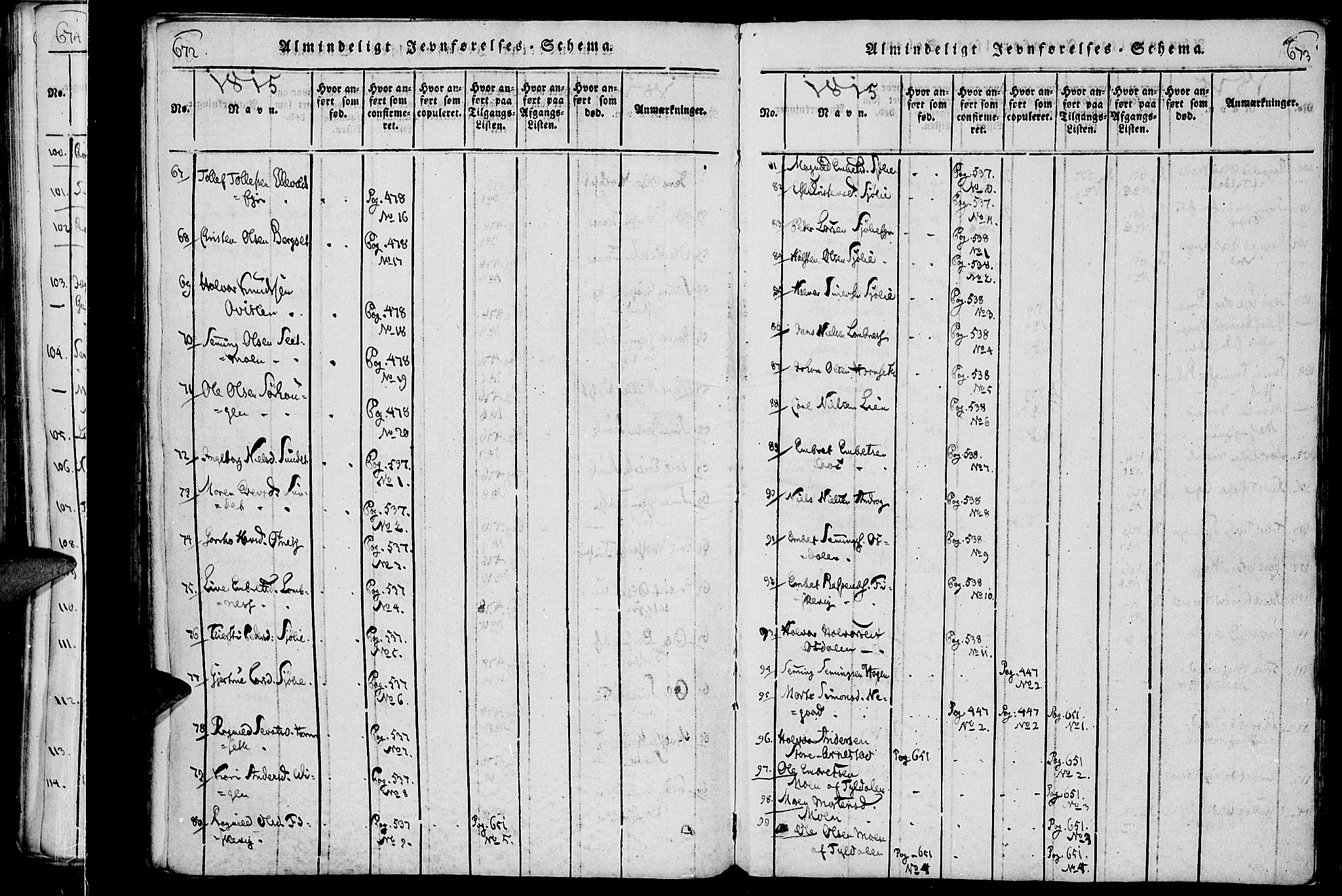 Rendalen prestekontor, AV/SAH-PREST-054/H/Ha/Haa/L0003: Ministerialbok nr. 3, 1815-1829, s. 672-673