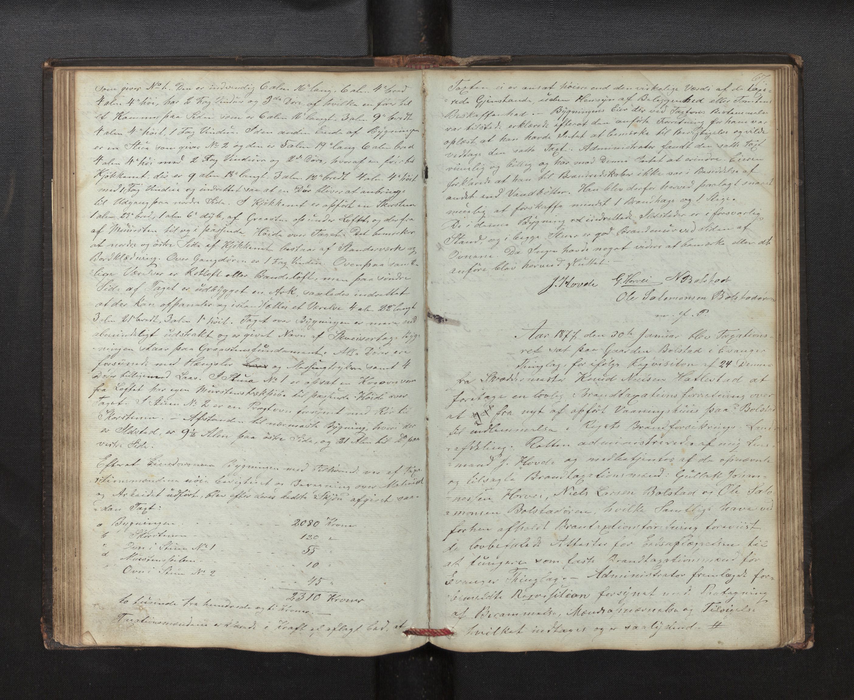 Lensmannen i Evanger, AV/SAB-A-31701/0012/L0001: Branntakstprotokoll, 1846-1914, s. 66b-67a