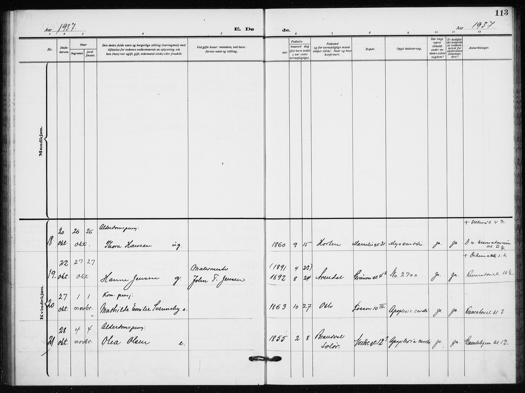 Hauge prestekontor Kirkebøker, AV/SAO-A-10849/F/Fa/L0005: Ministerialbok nr. 5, 1917-1938, s. 113