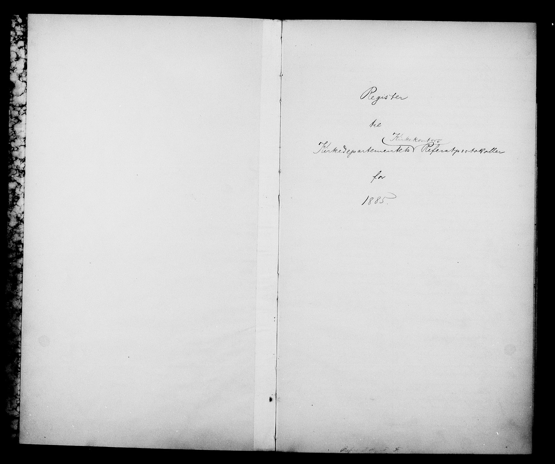 Kirke- og undervisningsdepartementet, Kontoret  for kirke og geistlighet A, RA/S-1007/A/Aa/L0228: Register, 1885