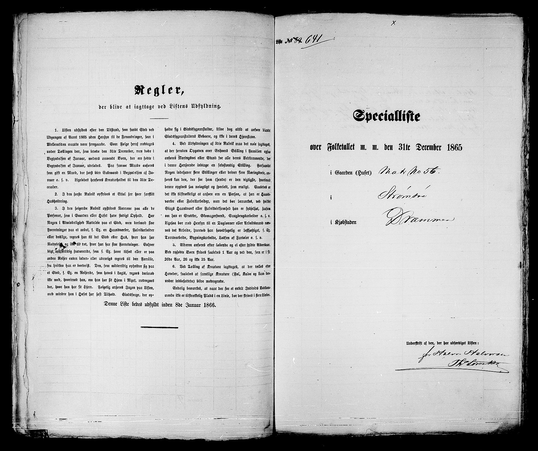 RA, Folketelling 1865 for 0602bP Strømsø prestegjeld i Drammen kjøpstad, 1865, s. 97