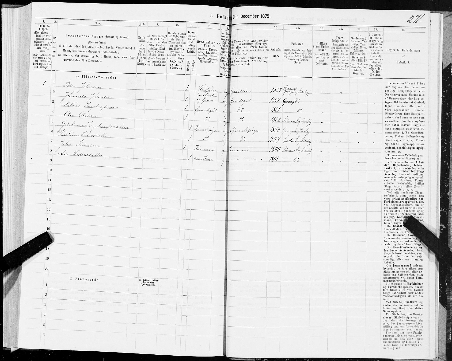 SAT, Folketelling 1875 for 1742P Grong prestegjeld, 1875, s. 4271