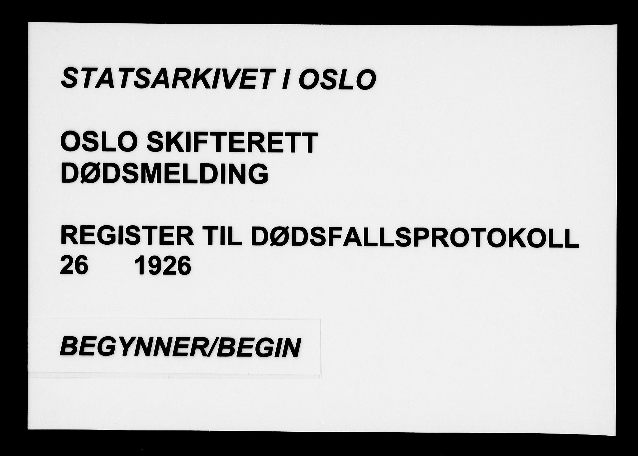 Oslo skifterett, AV/SAO-A-10383/F/Fa/Faa/L0026: Navneregister, 1926