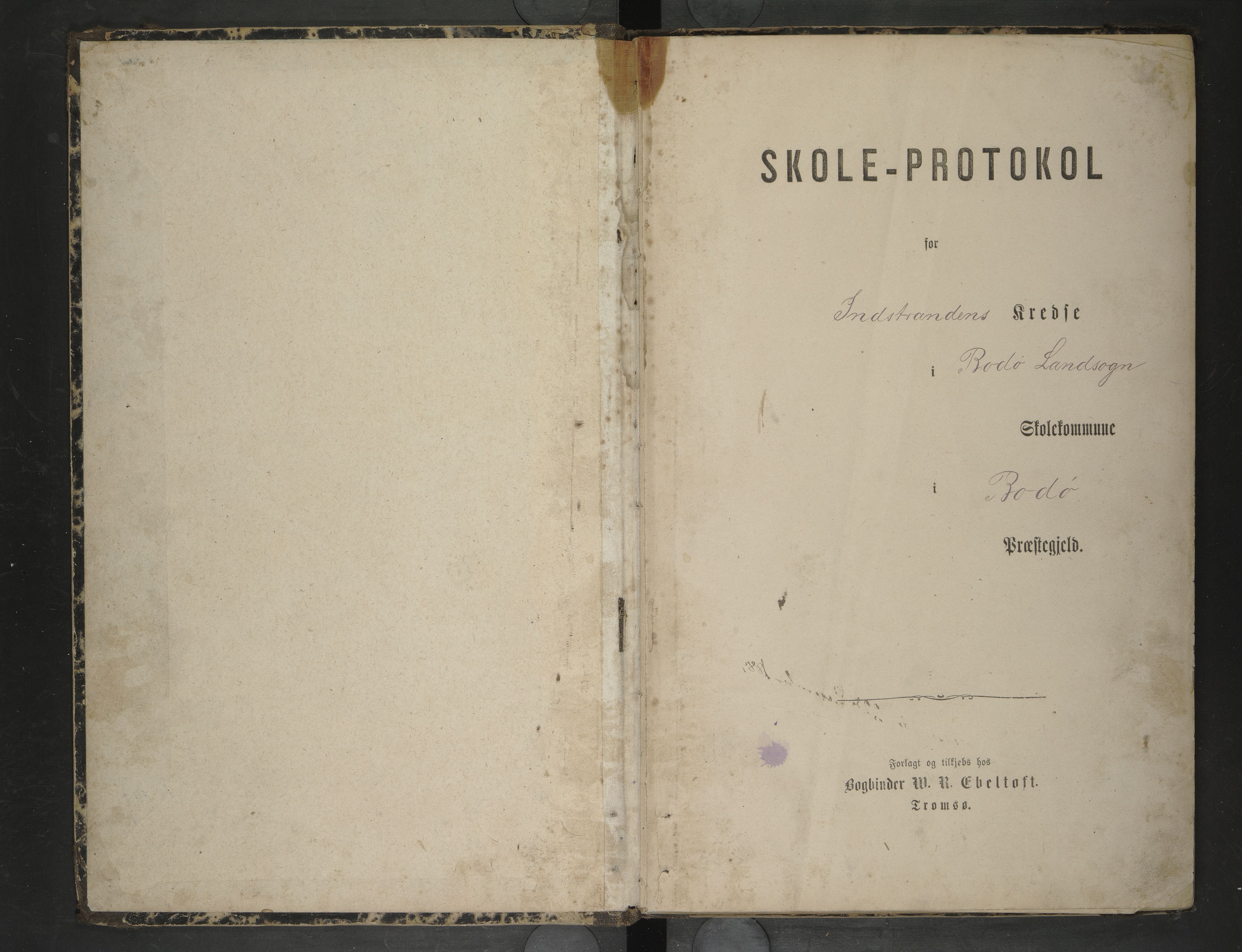 Bodin kommune. Ymse skolekretser/skoler, AIN/K-18431.510.12/F/Fa/L0049: Skoleprotokoll. Fenes, Støver, Valle, 1887-1892
