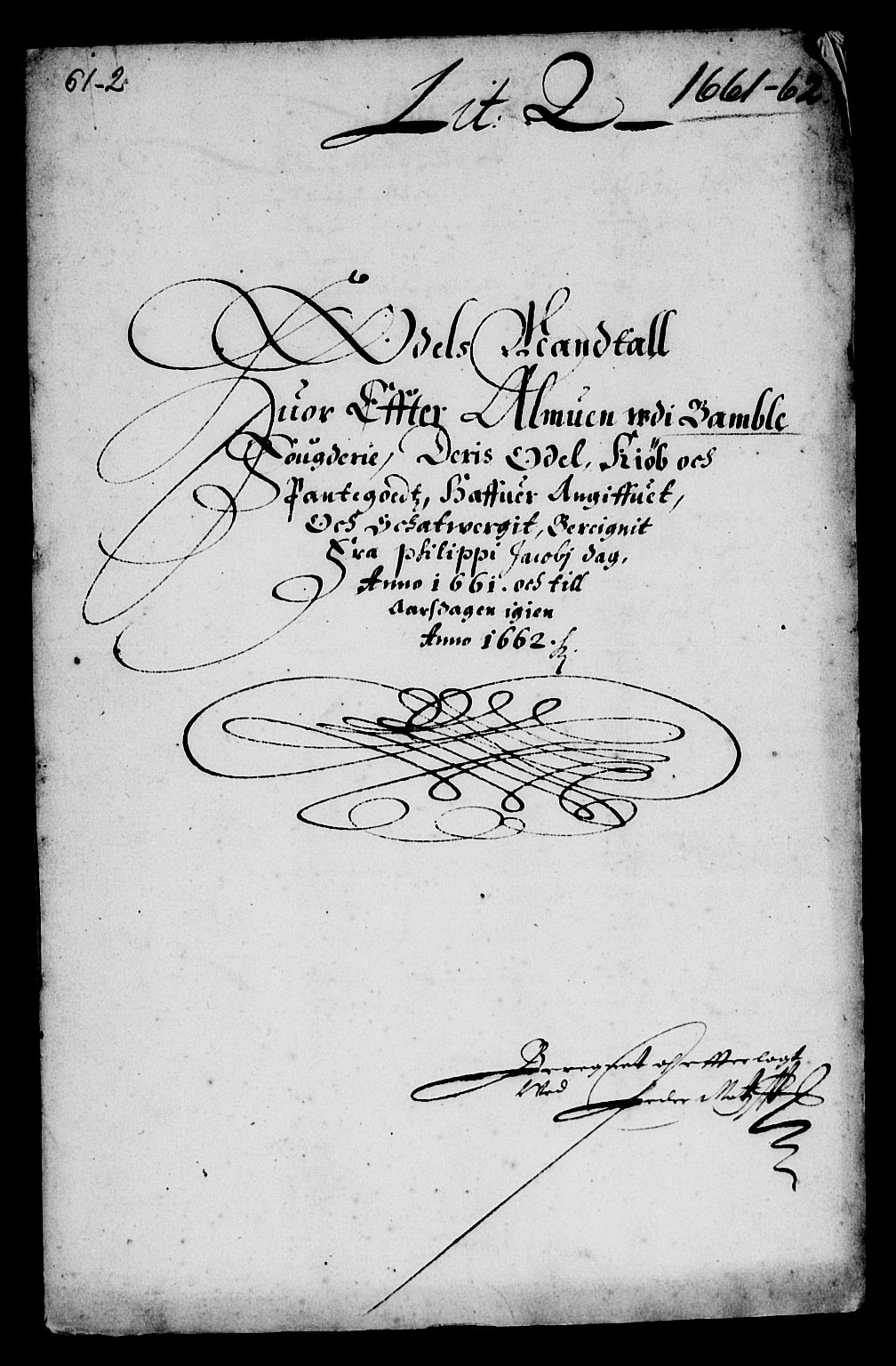 Rentekammeret inntil 1814, Reviderte regnskaper, Lensregnskaper, AV/RA-EA-5023/R/Rb/Rbp/L0048: Bratsberg len, 1661-1662