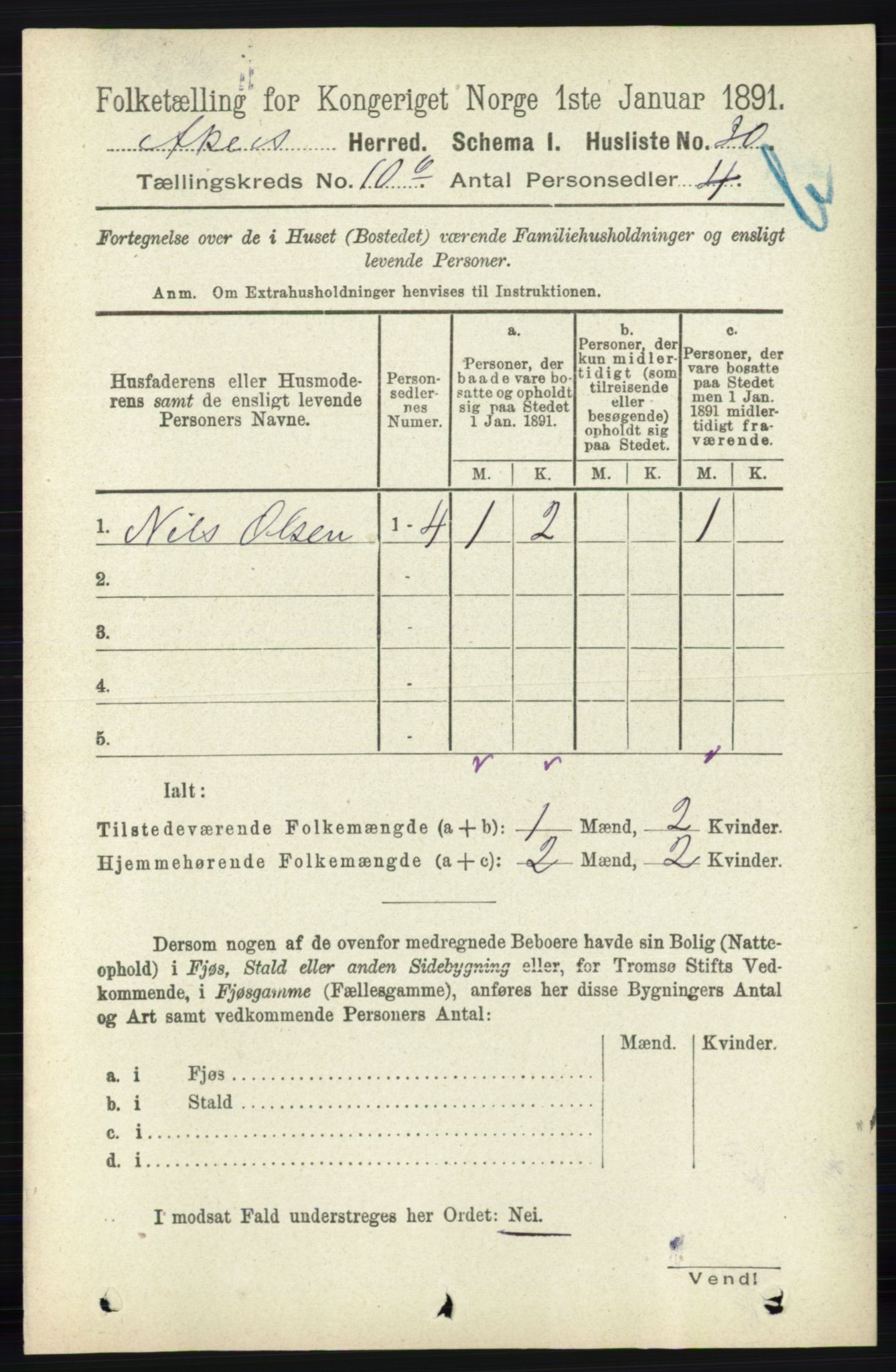 RA, Folketelling 1891 for 0218 Aker herred, 1891, s. 9582