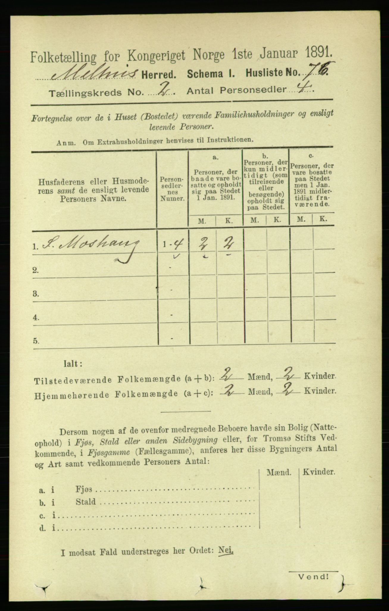 RA, Folketelling 1891 for 1653 Melhus herred, 1891, s. 713