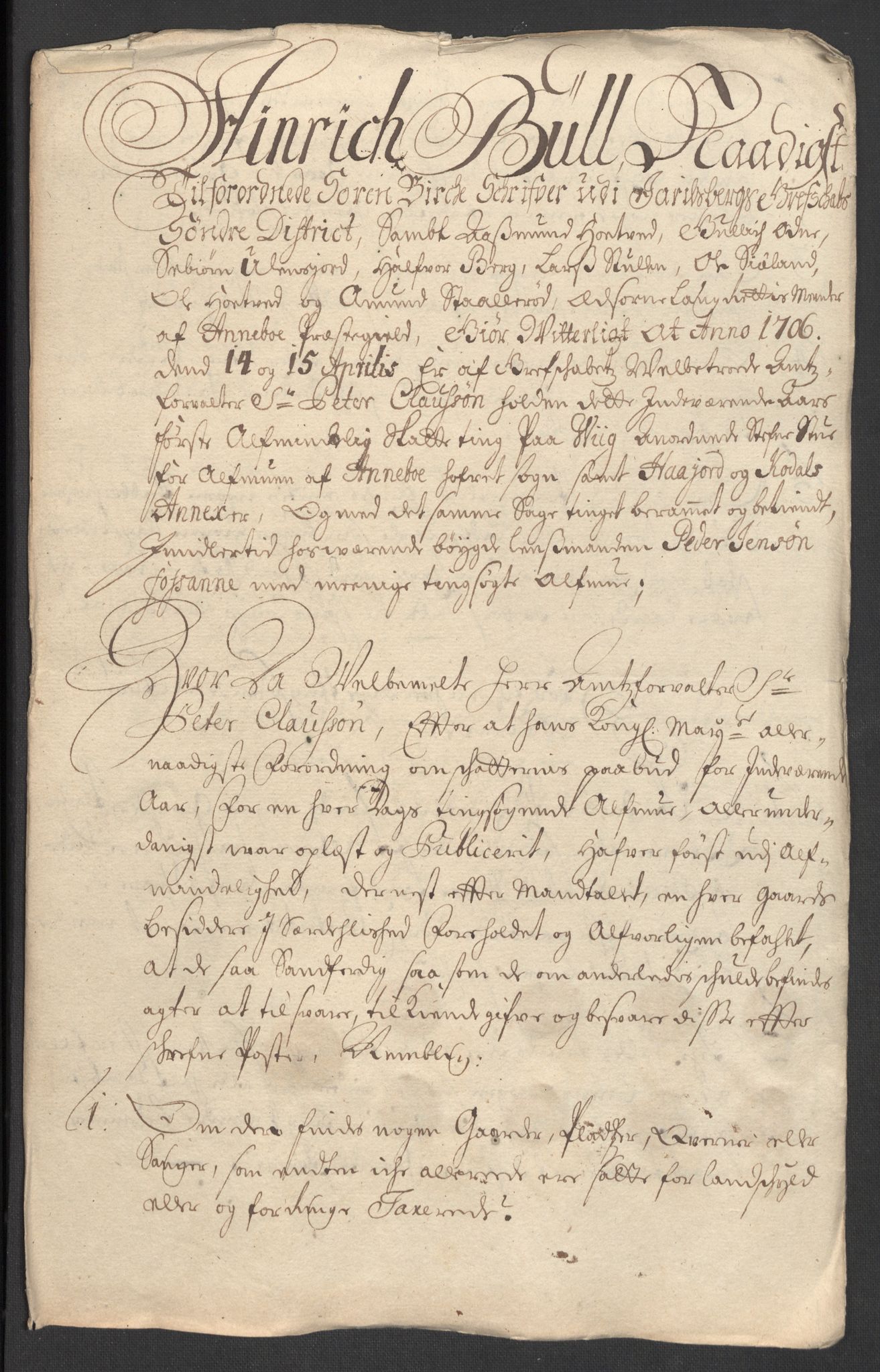 Rentekammeret inntil 1814, Reviderte regnskaper, Fogderegnskap, AV/RA-EA-4092/R32/L1872: Fogderegnskap Jarlsberg grevskap, 1706-1707, s. 129