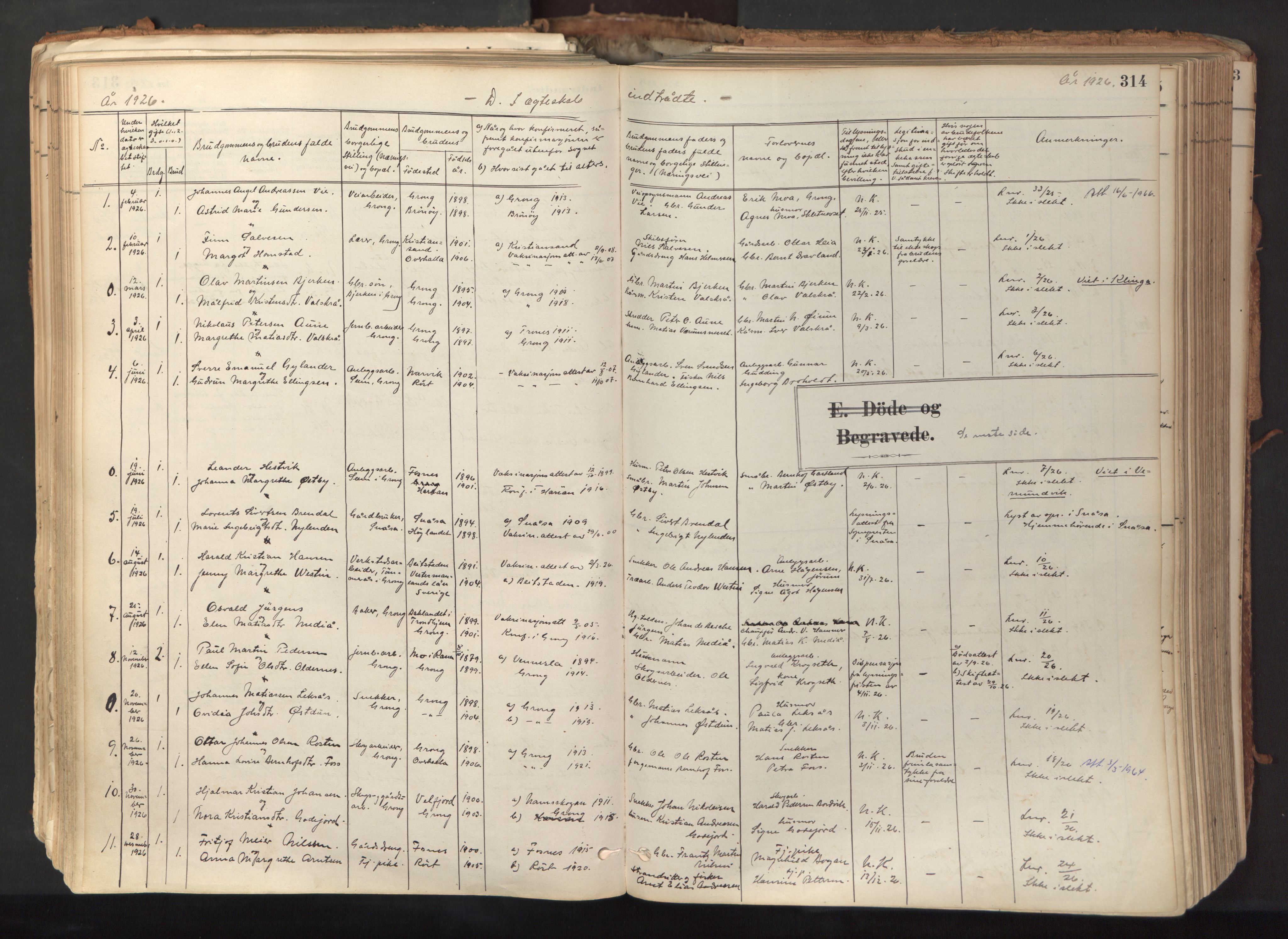 Ministerialprotokoller, klokkerbøker og fødselsregistre - Nord-Trøndelag, AV/SAT-A-1458/758/L0519: Ministerialbok nr. 758A04, 1880-1926, s. 314