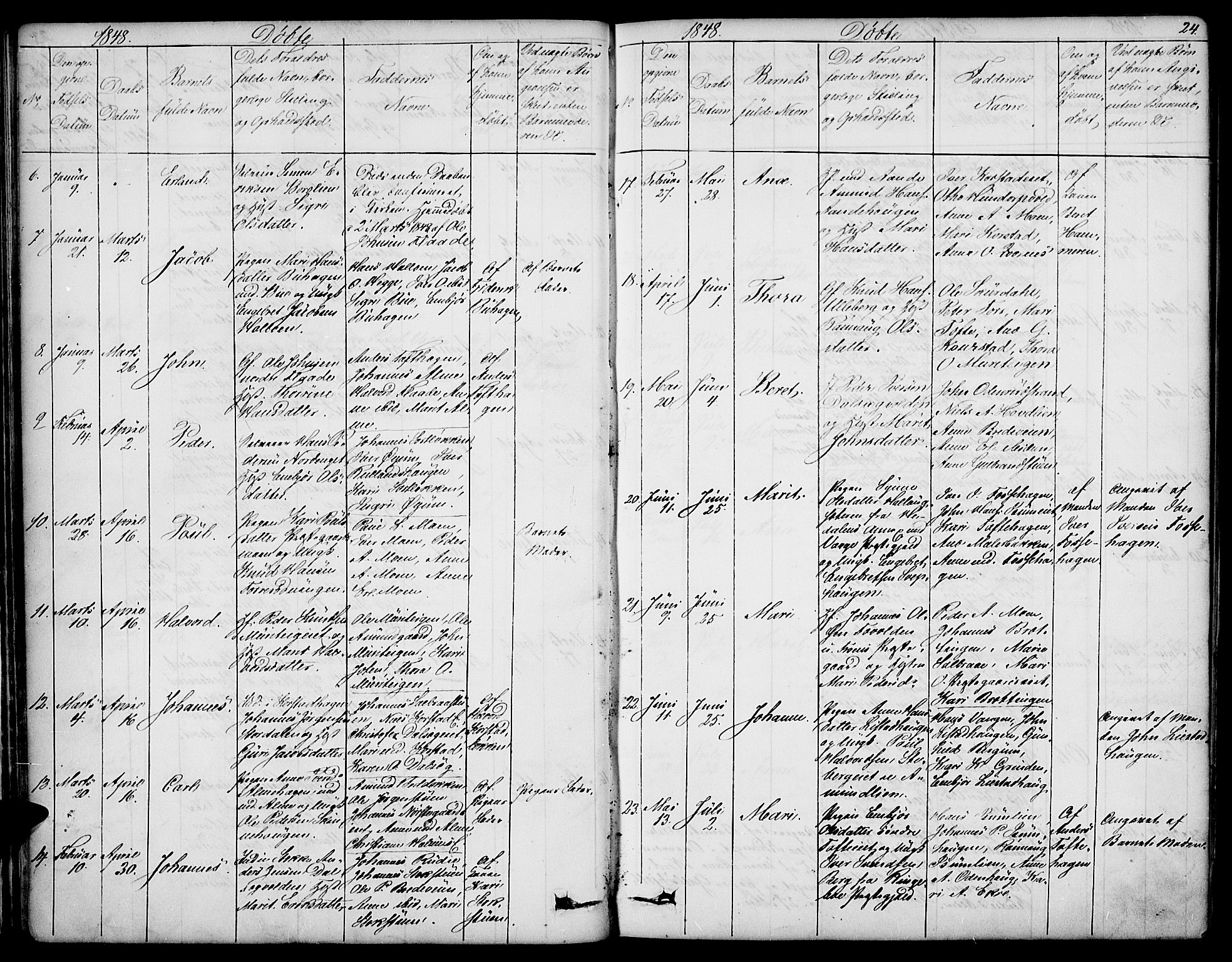 Sør-Fron prestekontor, AV/SAH-PREST-010/H/Ha/Hab/L0001: Klokkerbok nr. 1, 1844-1863, s. 24