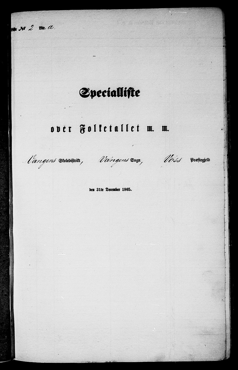 RA, Folketelling 1865 for 1235P Voss prestegjeld, 1865, s. 43