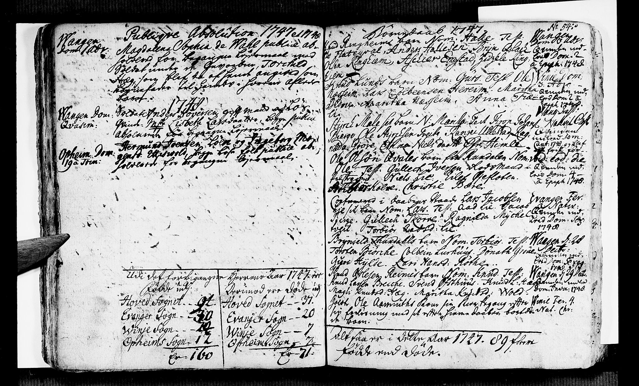 Voss sokneprestembete, AV/SAB-A-79001/H/Haa: Ministerialbok nr. A 6, 1744-1752, s. 54