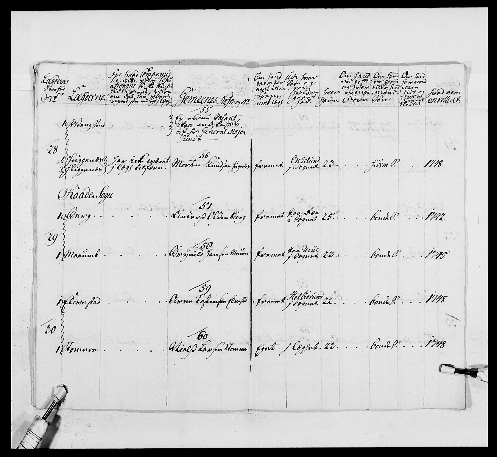 Kommanderende general (KG I) med Det norske krigsdirektorium, AV/RA-EA-5419/E/Ea/L0495: 1. Smålenske regiment, 1732-1763, s. 279