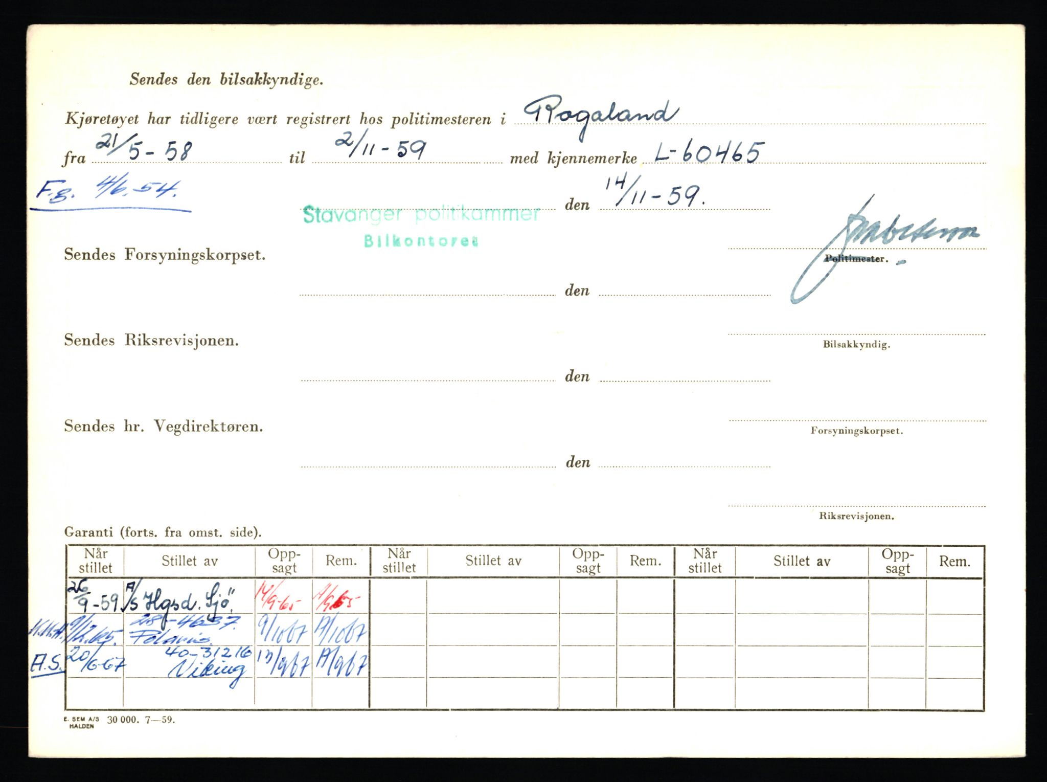 Stavanger trafikkstasjon, AV/SAST-A-101942/0/F/L0005: L-1350 - L-1699, 1930-1971, s. 286