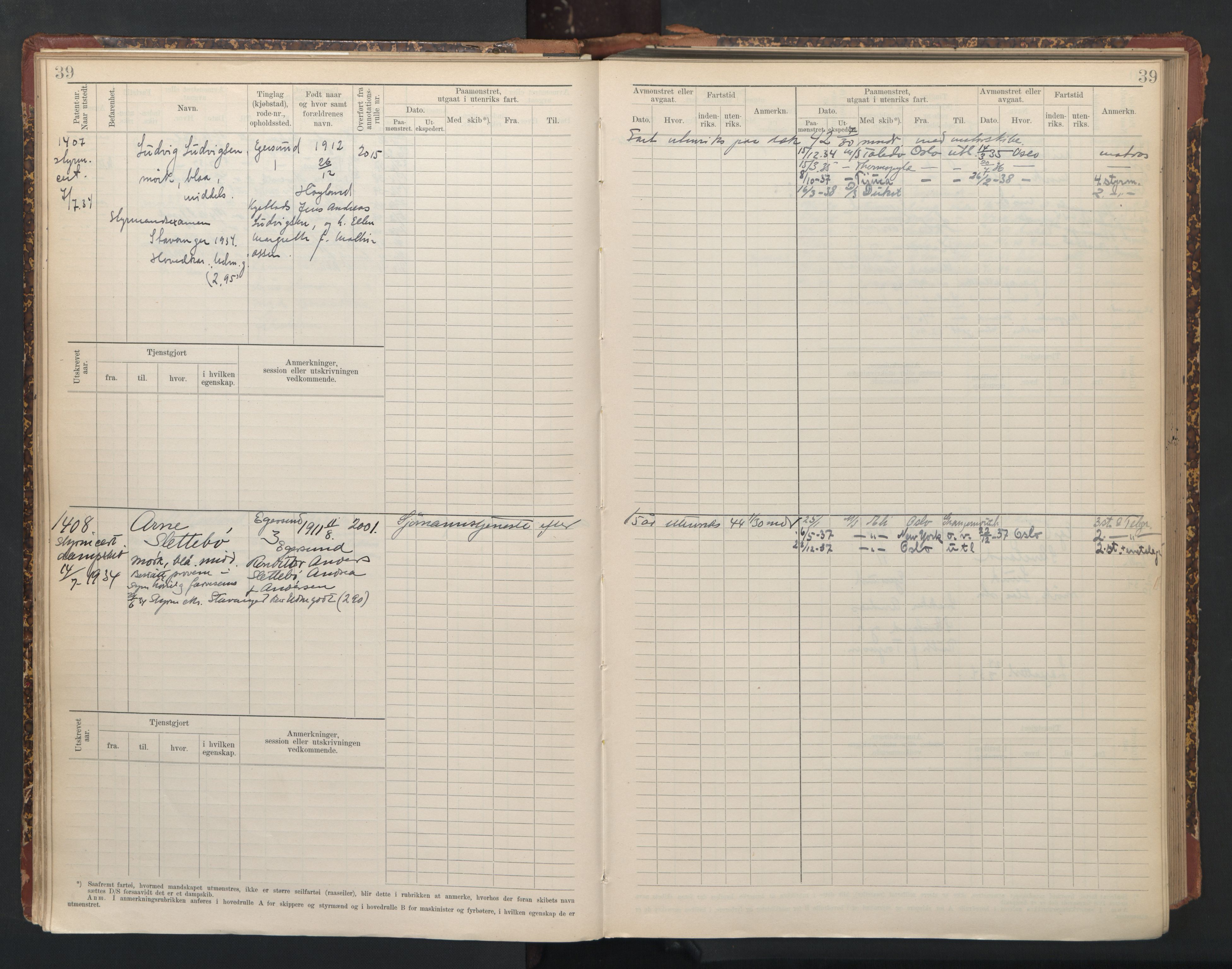 Egersund mønstringskrets, AV/SAK-2031-0019/F/Fb/L0003: Hovedrulle nr 1331-1567, O-5, 1900-1948, s. 41