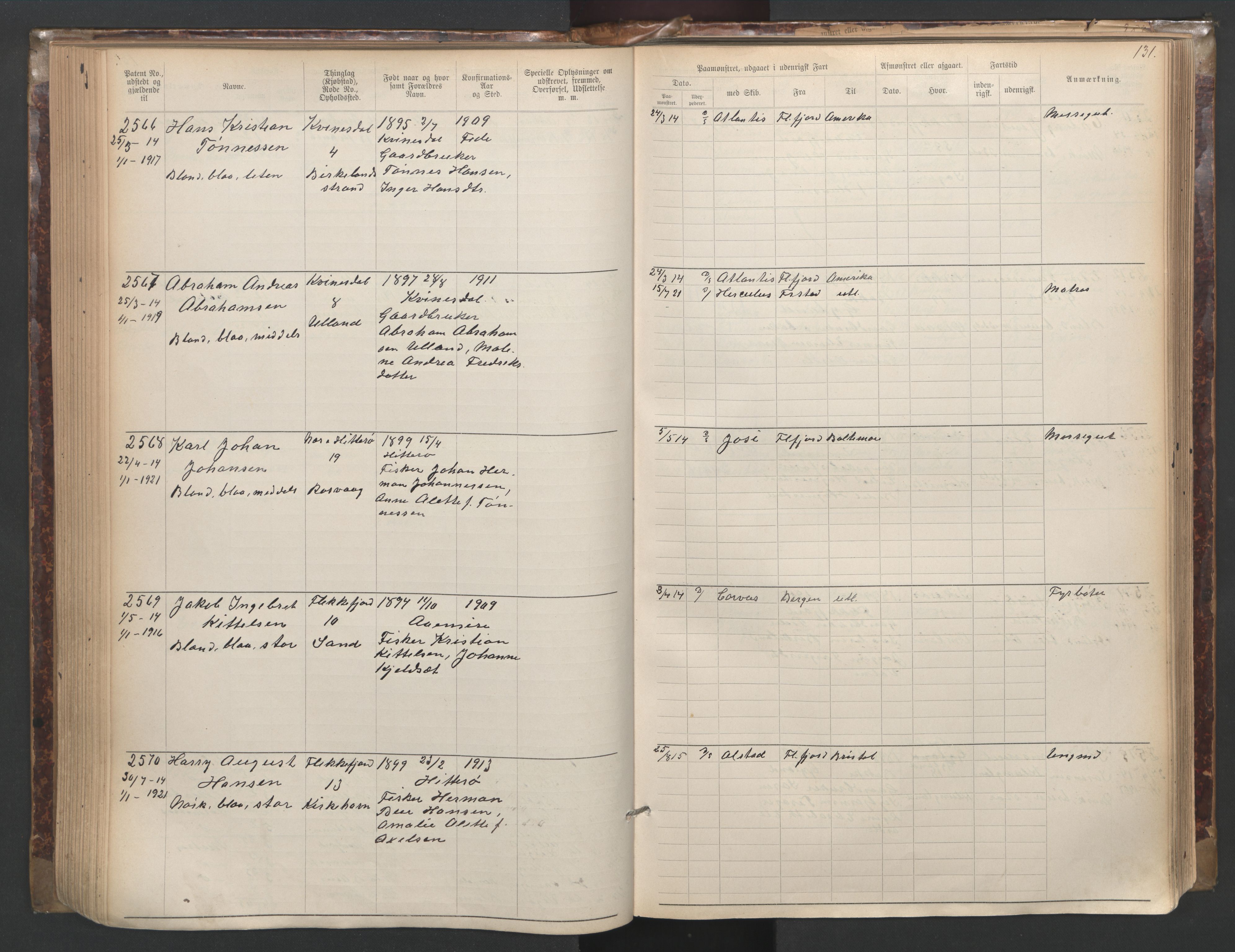 Flekkefjord mønstringskrets, SAK/2031-0018/F/Fa/L0003: Annotasjonsrulle nr 1921-2963 med register, N-3, 1892-1948, s. 162