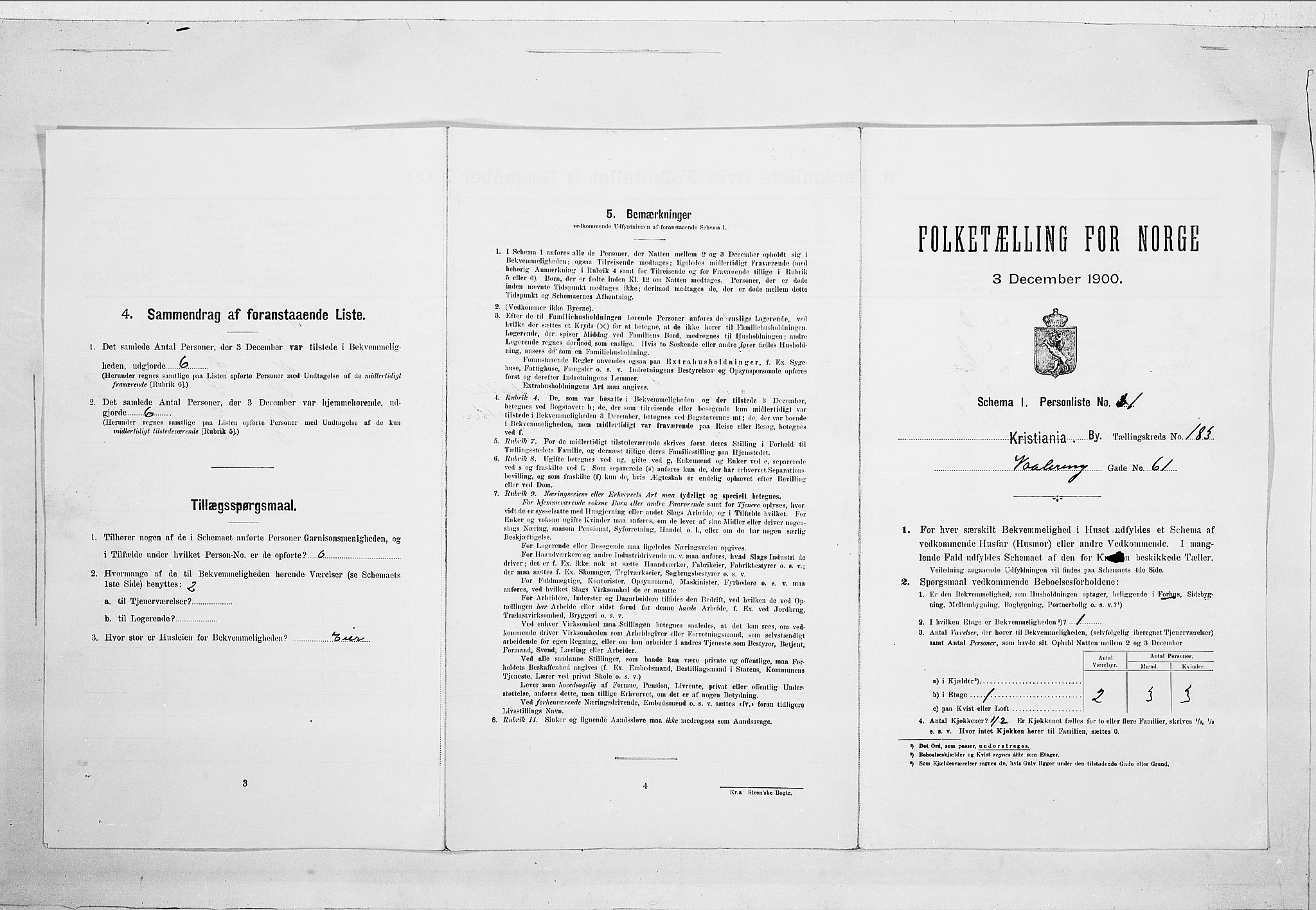 SAO, Folketelling 1900 for 0301 Kristiania kjøpstad, 1900, s. 109826