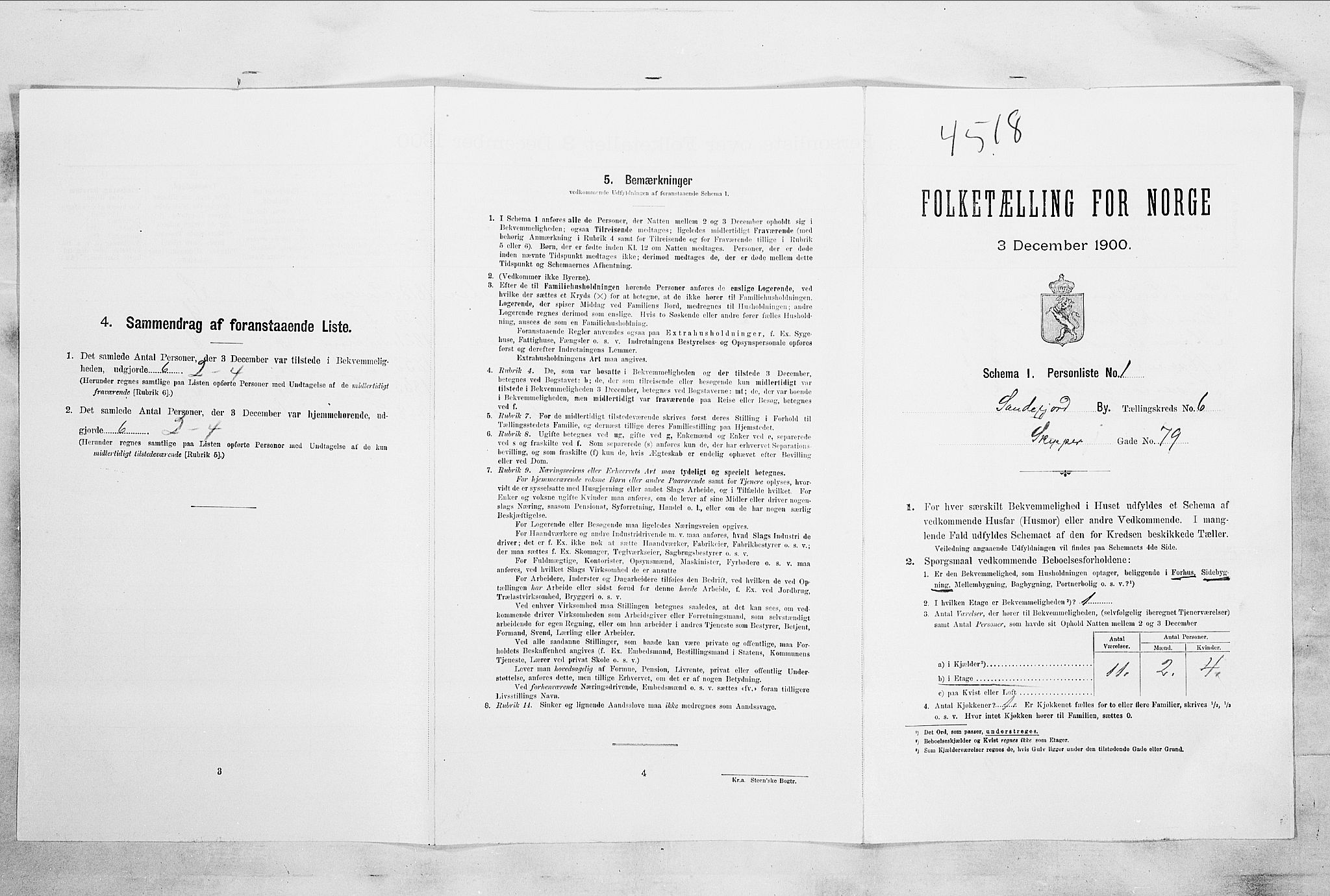 RA, Folketelling 1900 for 0706 Sandefjord kjøpstad, 1900, s. 2991