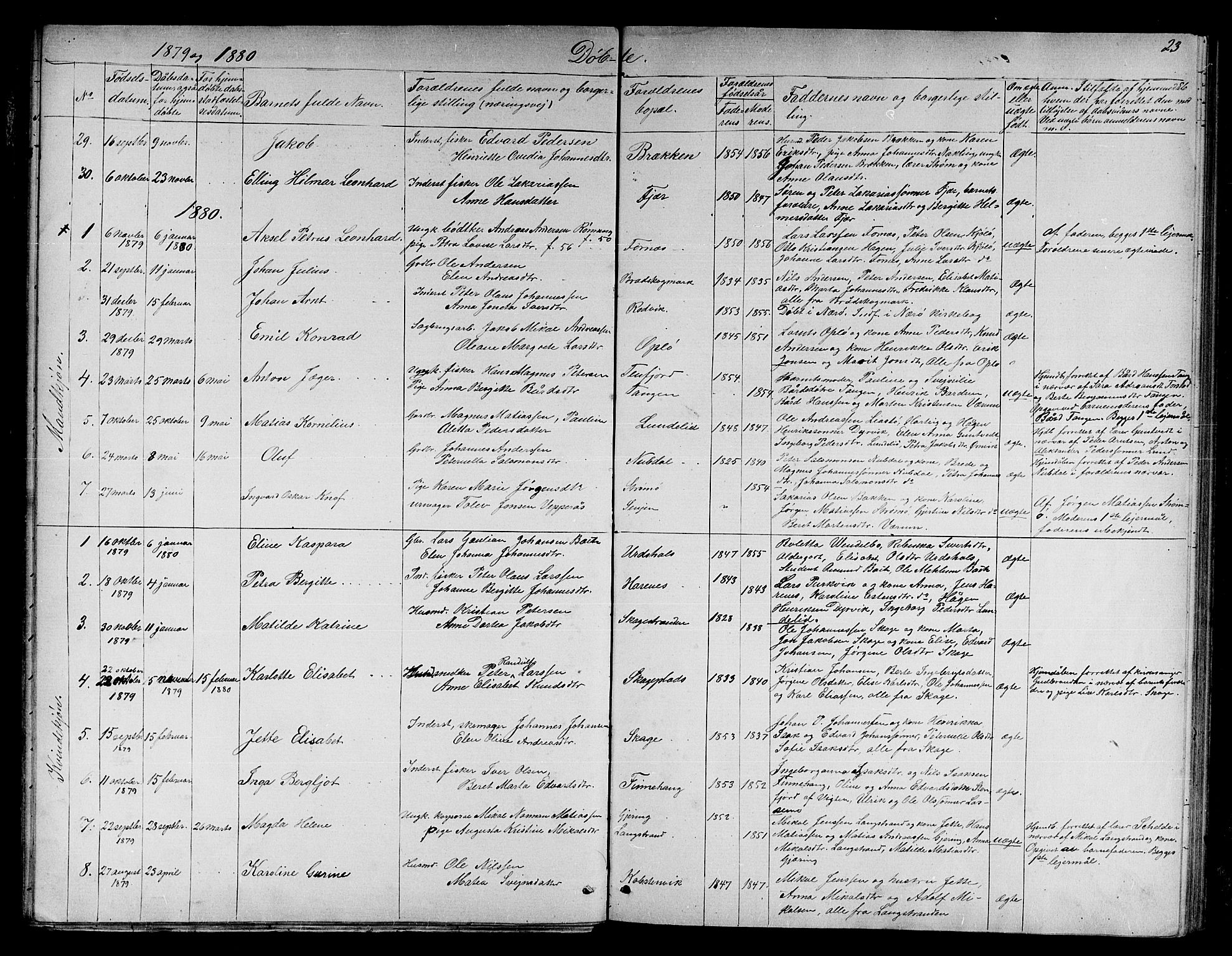 Ministerialprotokoller, klokkerbøker og fødselsregistre - Nord-Trøndelag, SAT/A-1458/780/L0650: Klokkerbok nr. 780C02, 1866-1884, s. 23