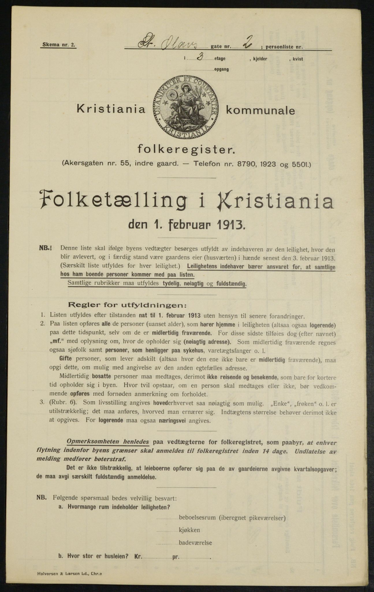 OBA, Kommunal folketelling 1.2.1913 for Kristiania, 1913, s. 87955