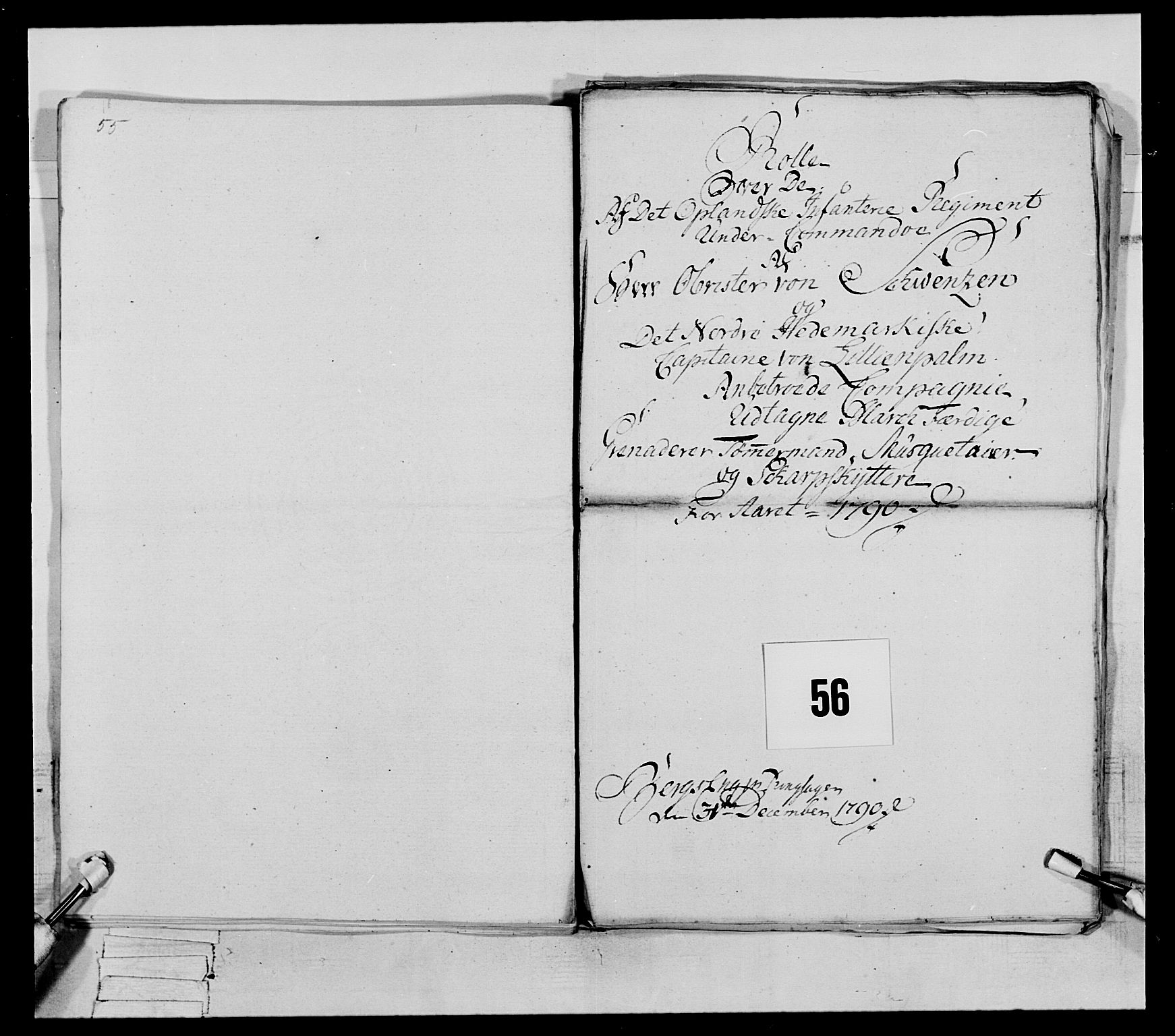 Generalitets- og kommissariatskollegiet, Det kongelige norske kommissariatskollegium, RA/EA-5420/E/Eh/L0067: Opplandske nasjonale infanteriregiment, 1789-1797, s. 319