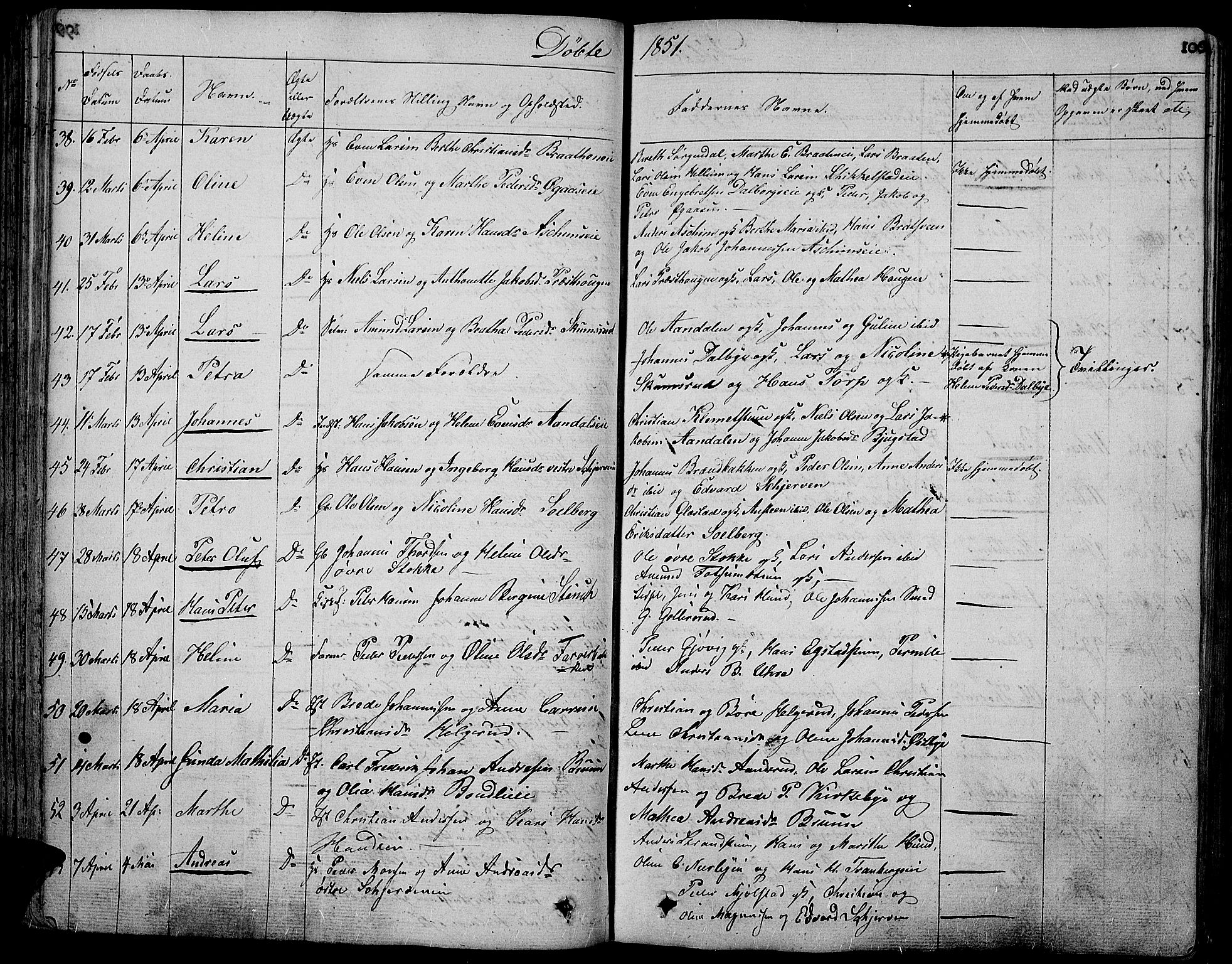 Vardal prestekontor, AV/SAH-PREST-100/H/Ha/Hab/L0004: Klokkerbok nr. 4, 1831-1853, s. 100