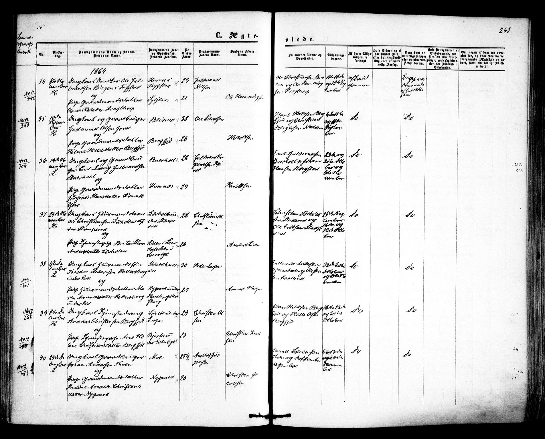 Høland prestekontor Kirkebøker, AV/SAO-A-10346a/F/Fa/L0011: Ministerialbok nr. I 11, 1862-1869, s. 263