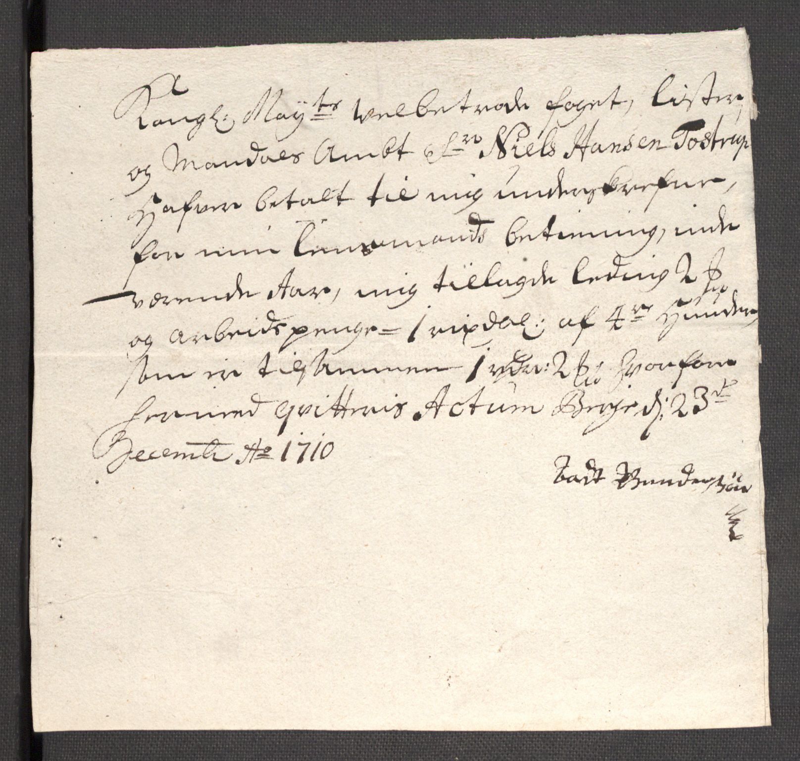 Rentekammeret inntil 1814, Reviderte regnskaper, Fogderegnskap, AV/RA-EA-4092/R43/L2553: Fogderegnskap Lista og Mandal, 1710, s. 63