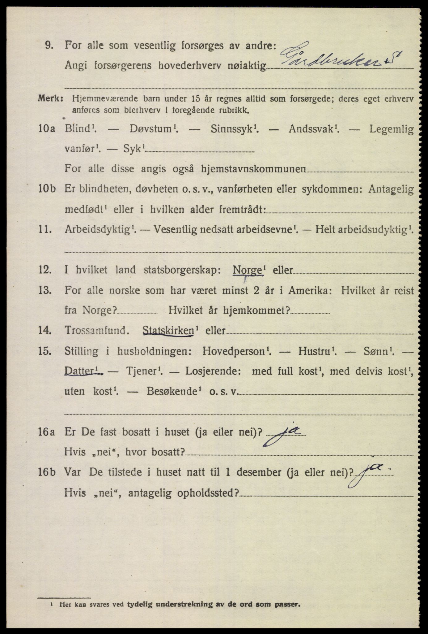 SAK, Folketelling 1920 for 1029 Sør-Audnedal herred, 1920, s. 7022