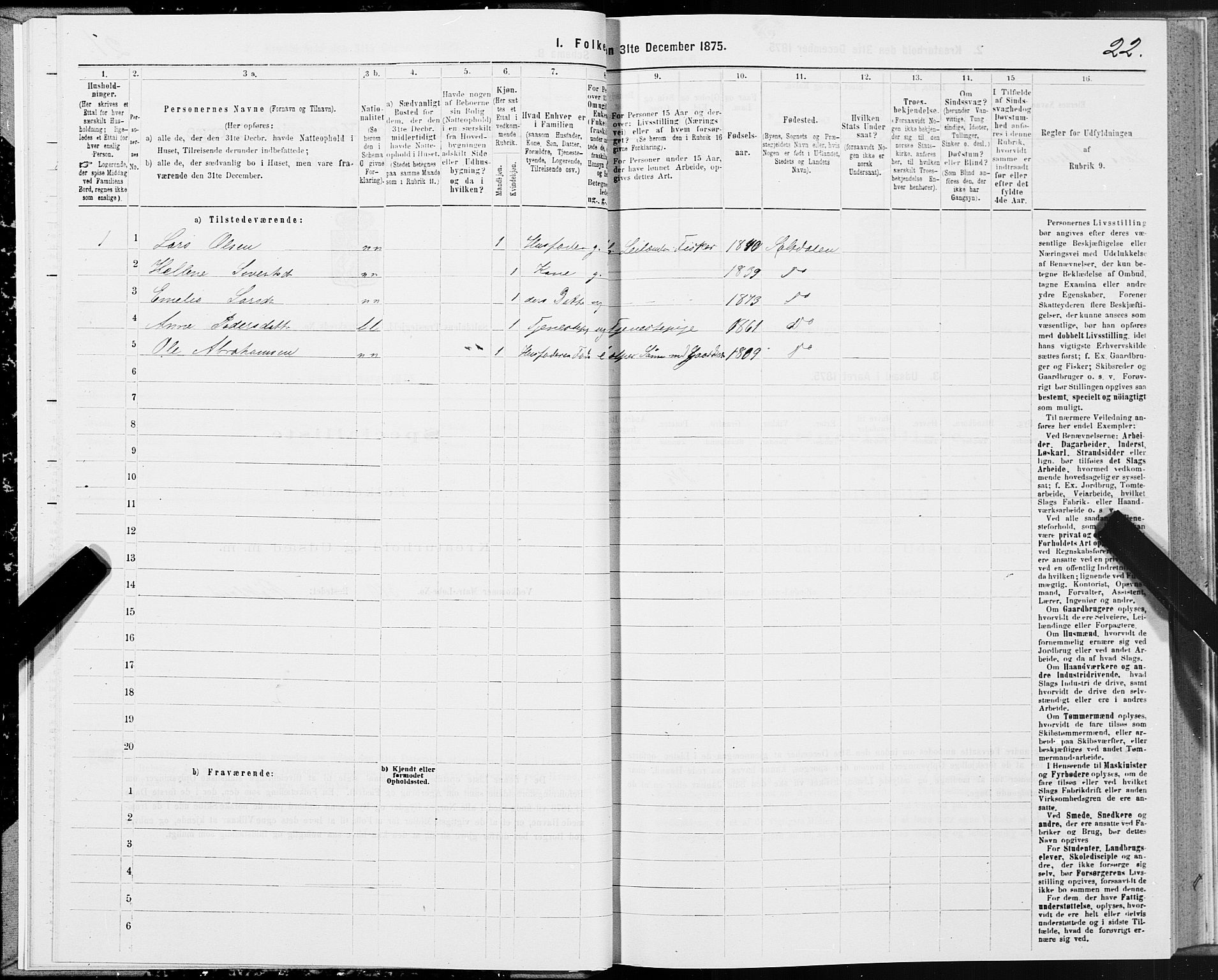 SAT, Folketelling 1875 for 1840P Saltdal prestegjeld, 1875, s. 2022