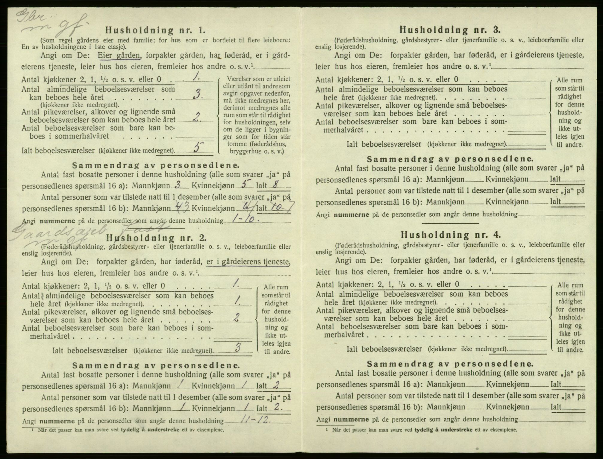 SAB, Folketelling 1920 for 1238 Kvam herred, 1920, s. 1397