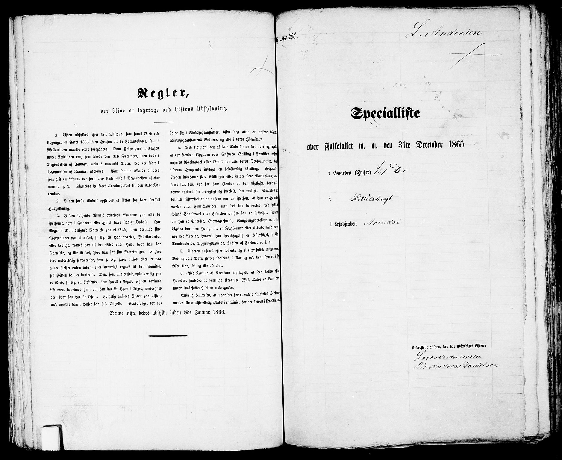 RA, Folketelling 1865 for 0903P Arendal prestegjeld, 1865, s. 456