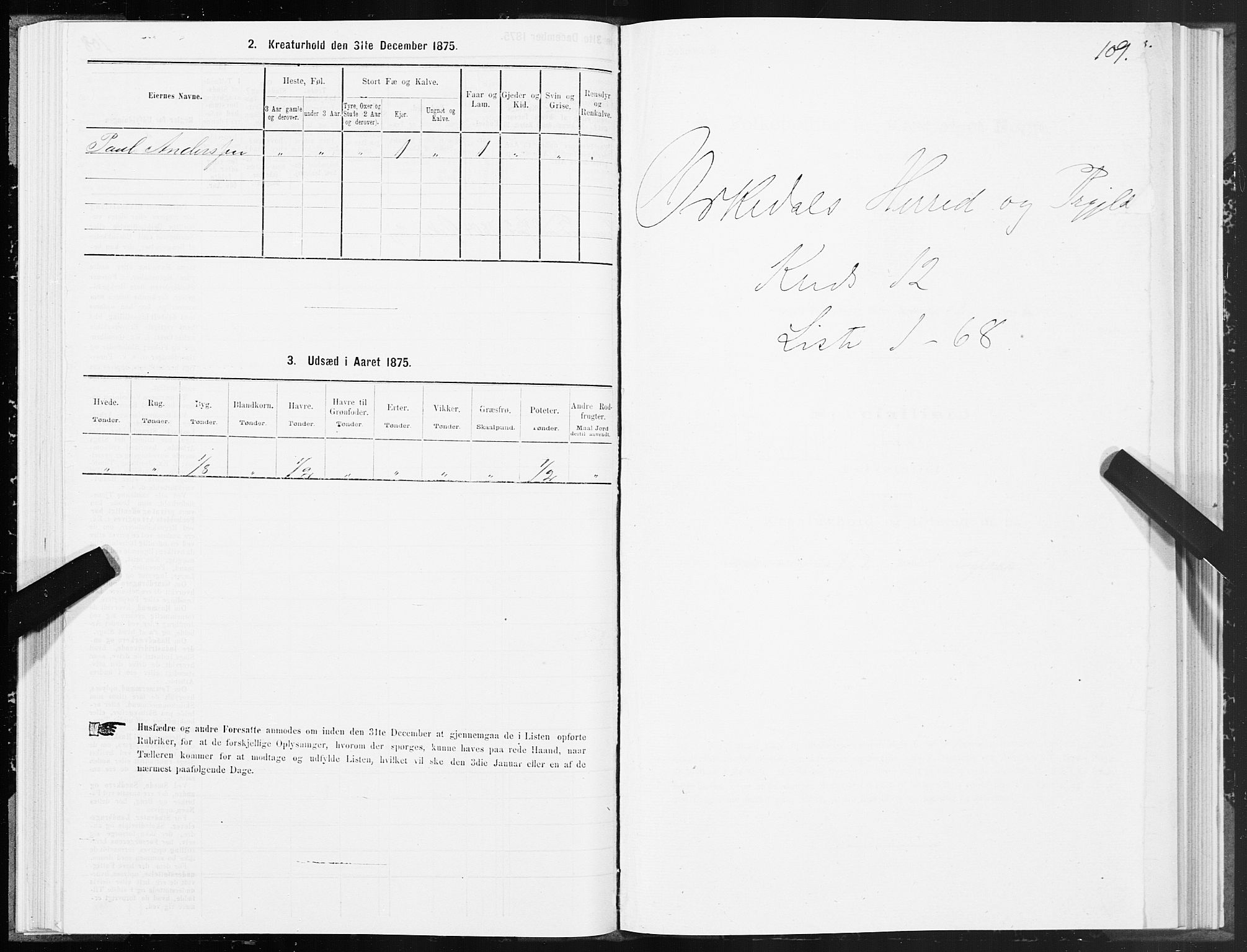 SAT, Folketelling 1875 for 1638P Orkdal prestegjeld, 1875, s. 6109