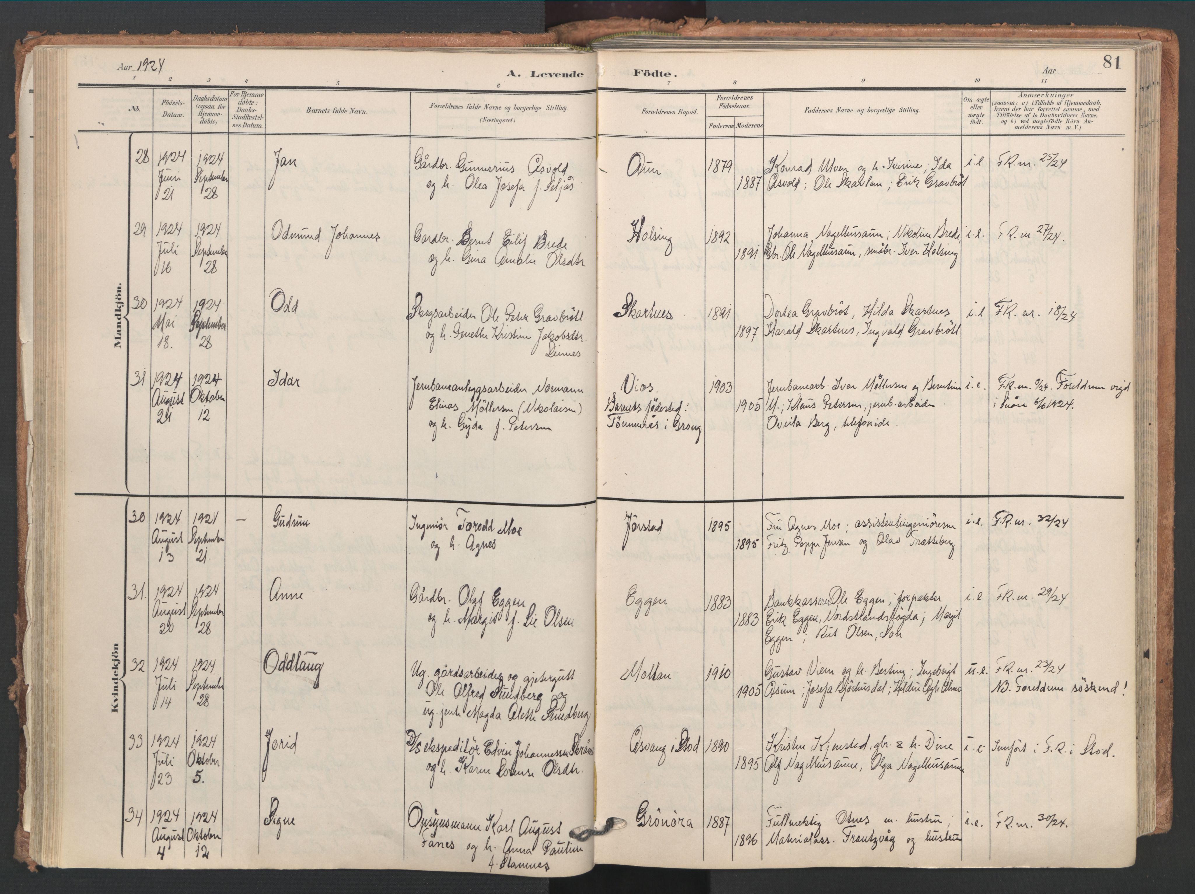 Ministerialprotokoller, klokkerbøker og fødselsregistre - Nord-Trøndelag, AV/SAT-A-1458/749/L0477: Ministerialbok nr. 749A11, 1902-1927, s. 81