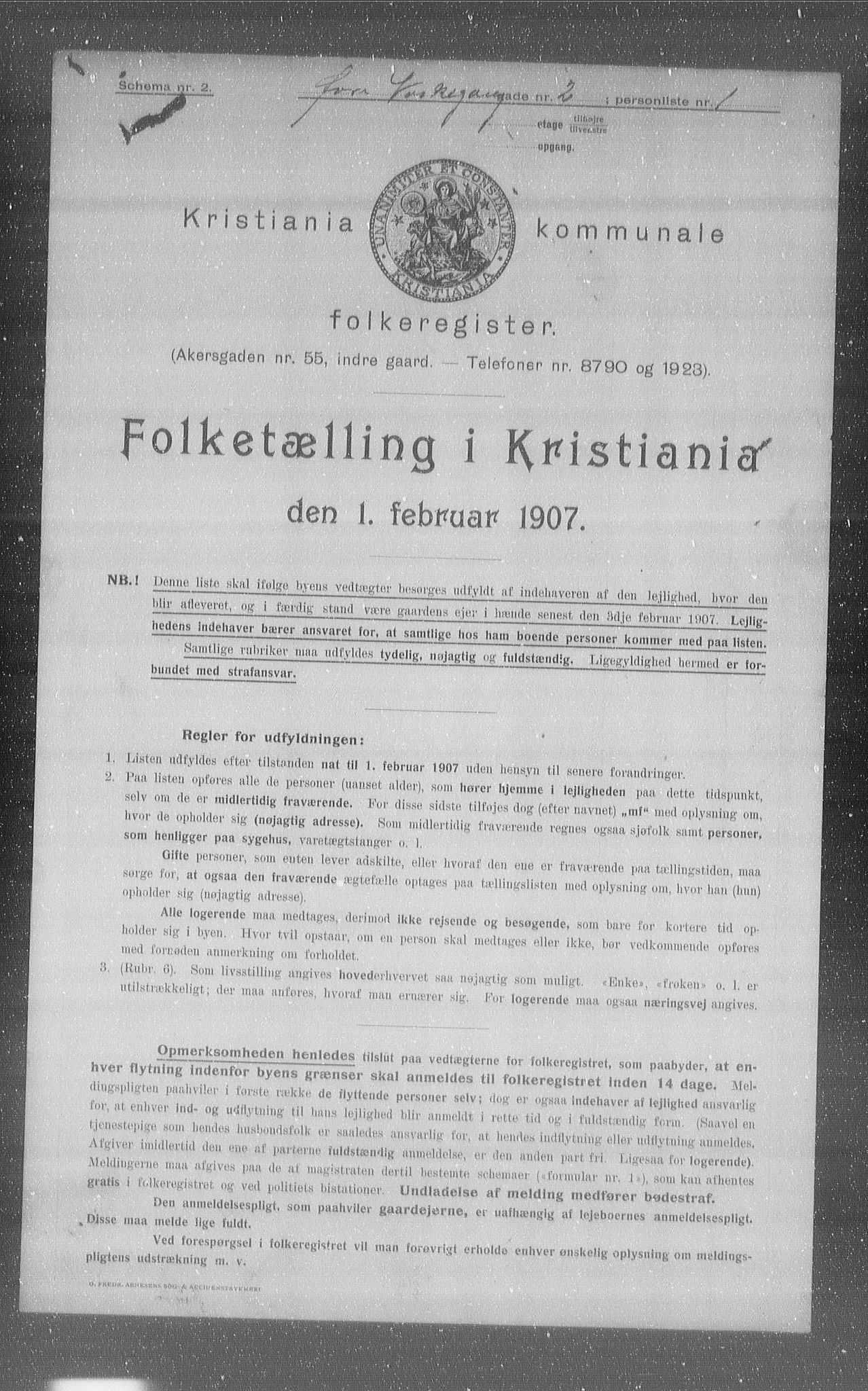 OBA, Kommunal folketelling 1.2.1907 for Kristiania kjøpstad, 1907, s. 65953