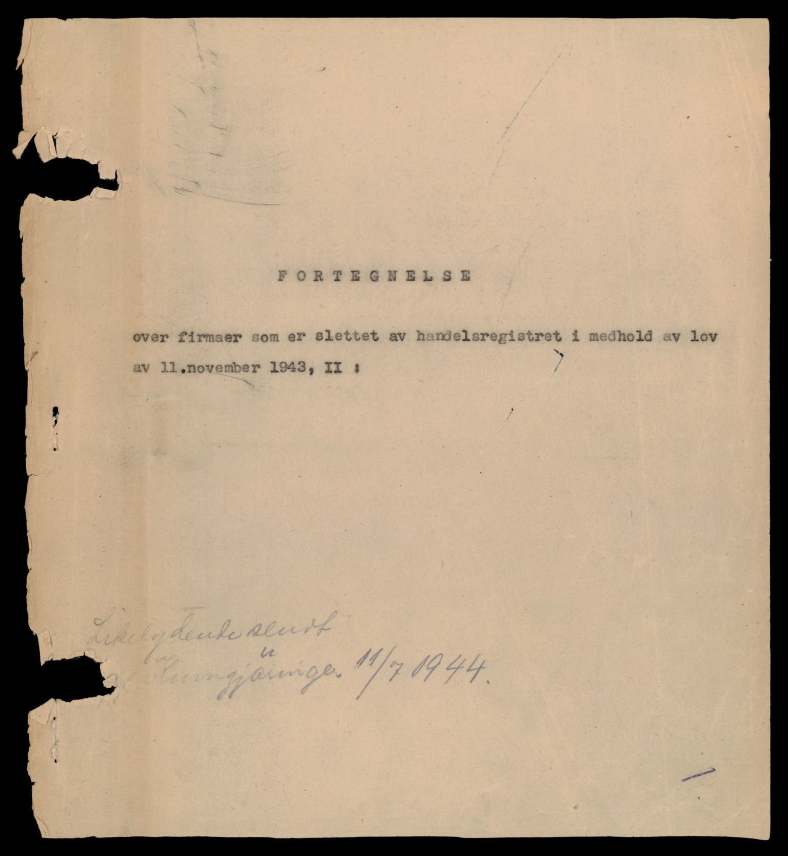 Brønnøy sorenskriveri, SAT/A-4170/2/J/Jc/Jca/L0001: Enkeltmannsforetak, 1944-1990, s. 1