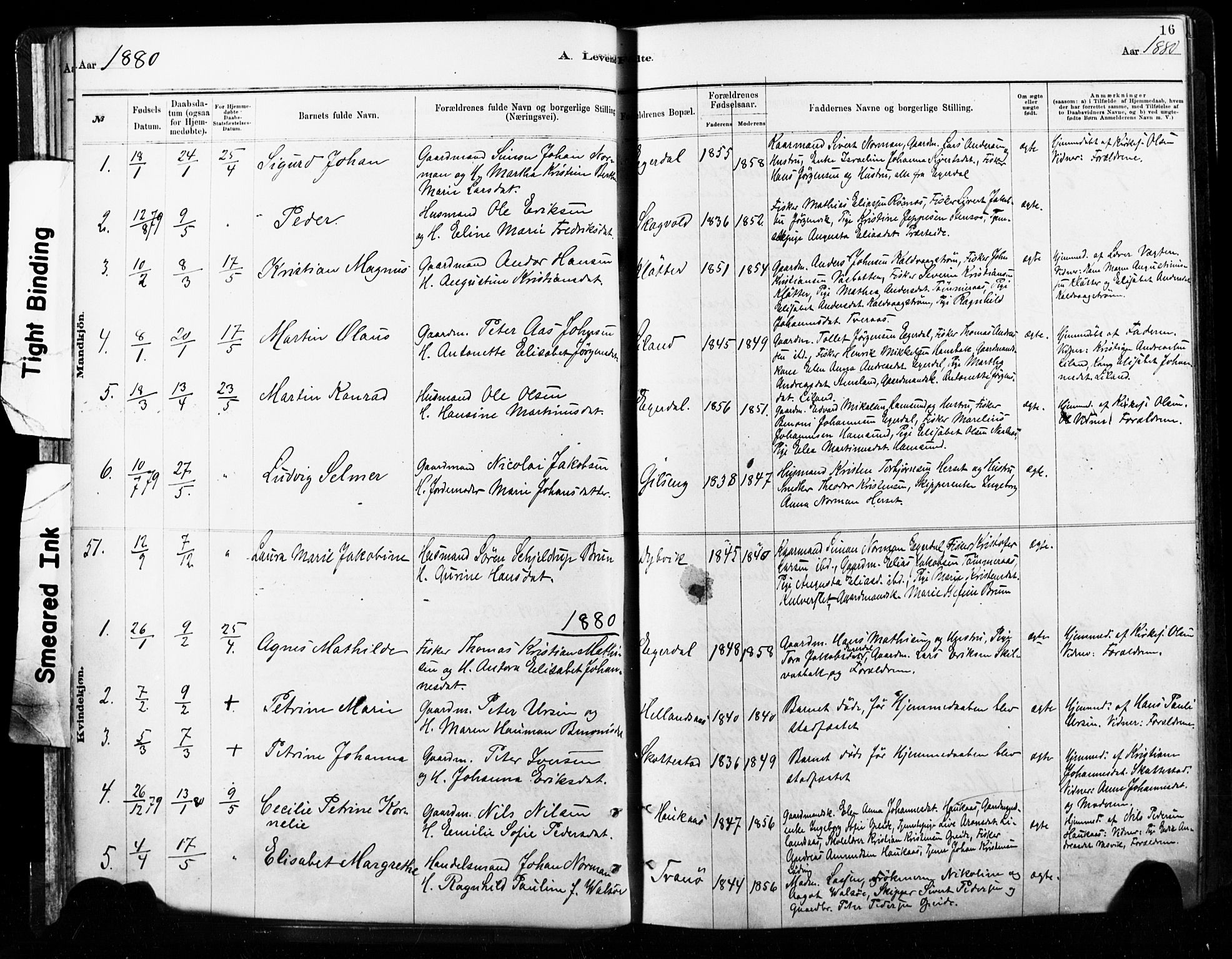 Ministerialprotokoller, klokkerbøker og fødselsregistre - Nordland, AV/SAT-A-1459/859/L0846: Ministerialbok nr. 859A06, 1878-1889, s. 16
