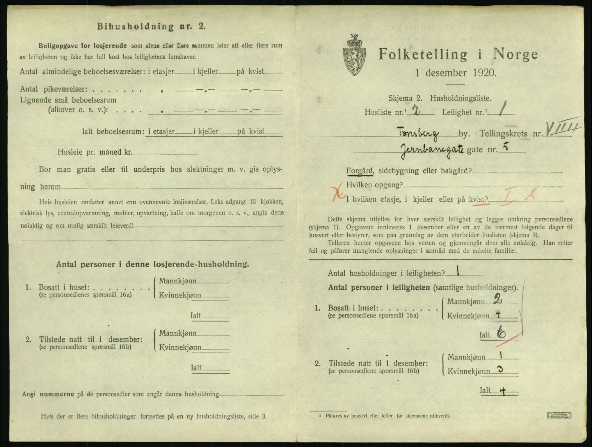 SAKO, Folketelling 1920 for 0705 Tønsberg kjøpstad, 1920, s. 4515