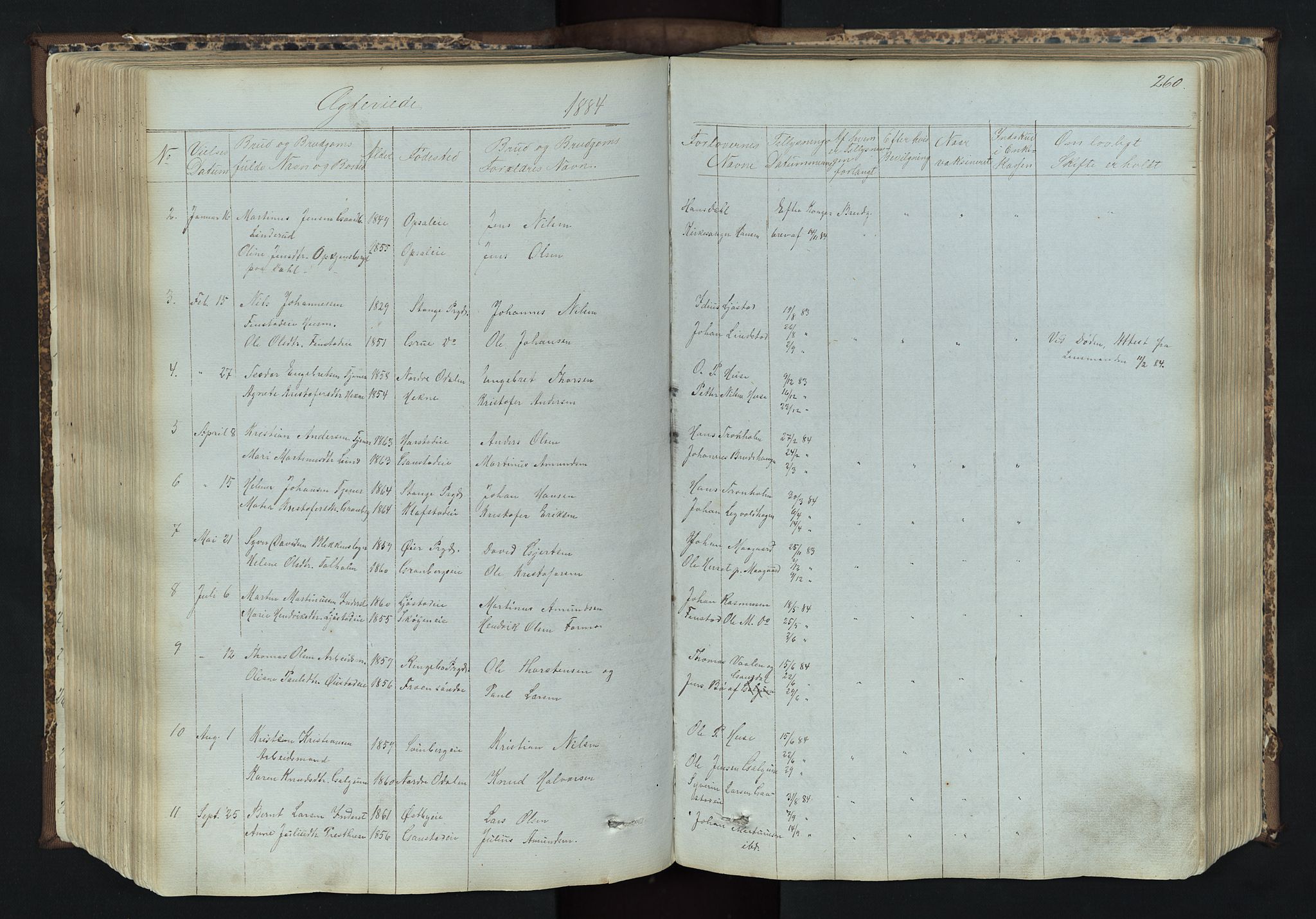 Romedal prestekontor, AV/SAH-PREST-004/L/L0011: Klokkerbok nr. 11, 1867-1895, s. 260