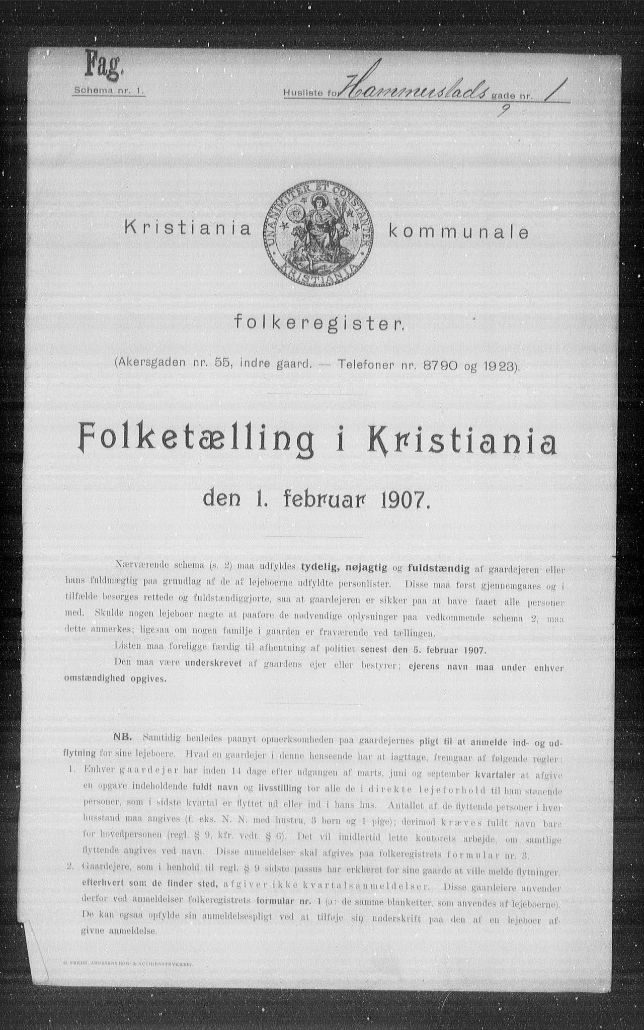 OBA, Kommunal folketelling 1.2.1907 for Kristiania kjøpstad, 1907, s. 17675