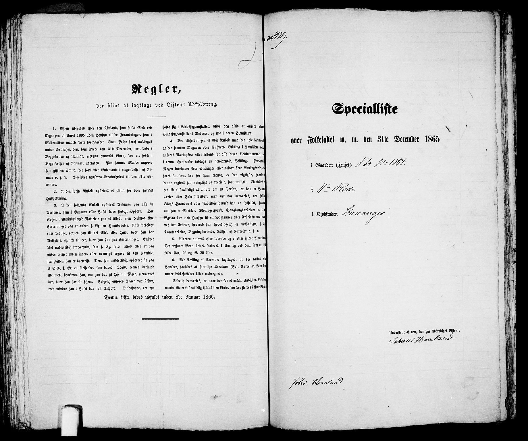 RA, Folketelling 1865 for 1103 Stavanger kjøpstad, 1865, s. 2892