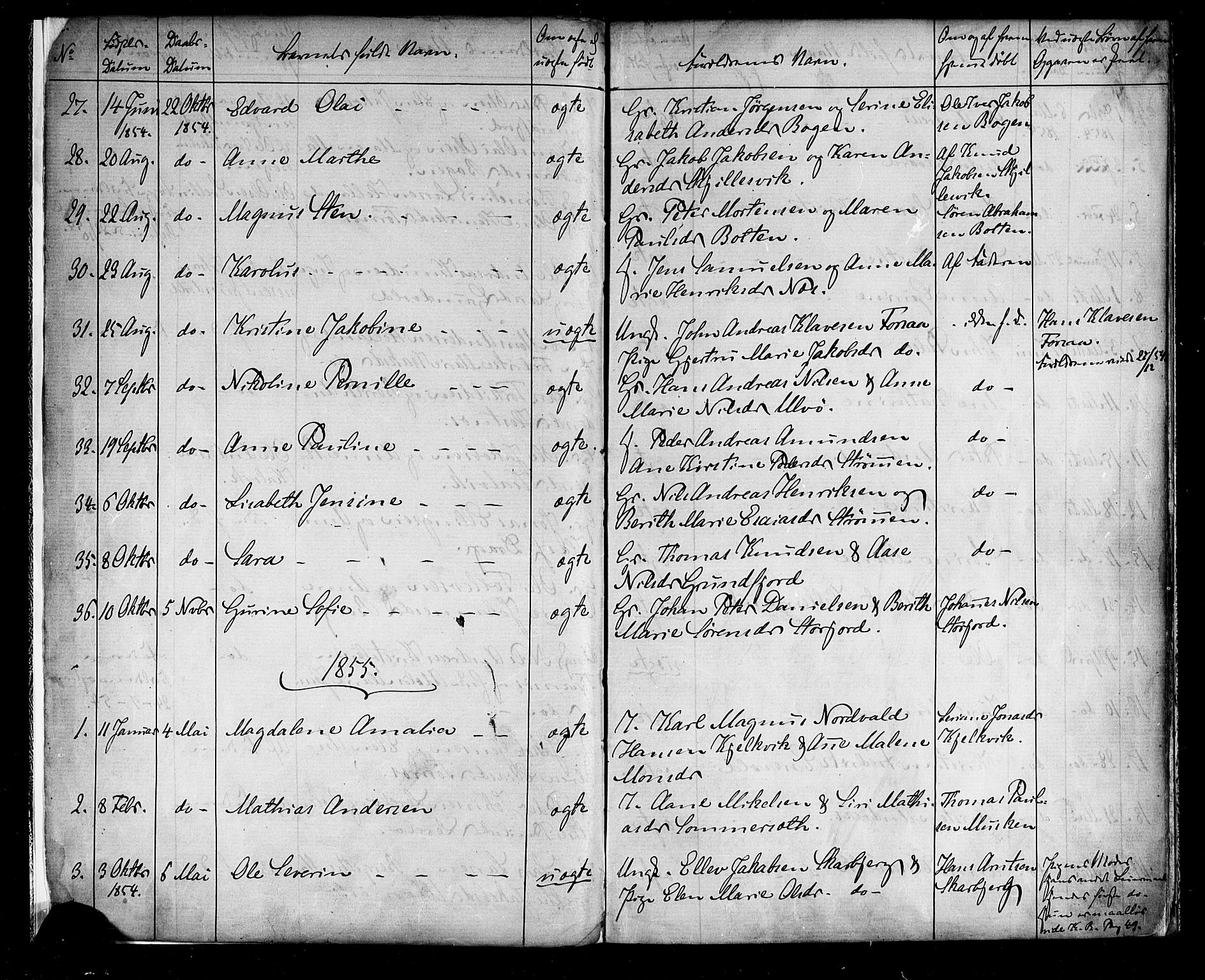 Ministerialprotokoller, klokkerbøker og fødselsregistre - Nordland, SAT/A-1459/861/L0866: Ministerialbok nr. 861A01, 1854-1864
