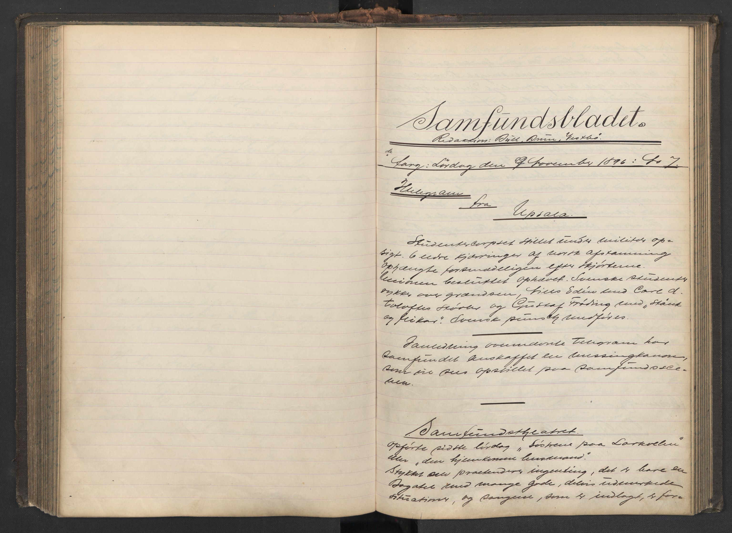 Det Norske Studentersamfund, AV/RA-PA-1322/X/Xa/L0014/0001: -- / Samfundsbladet/Studentersamfundets Avis, 1895-1897, s. 364-365