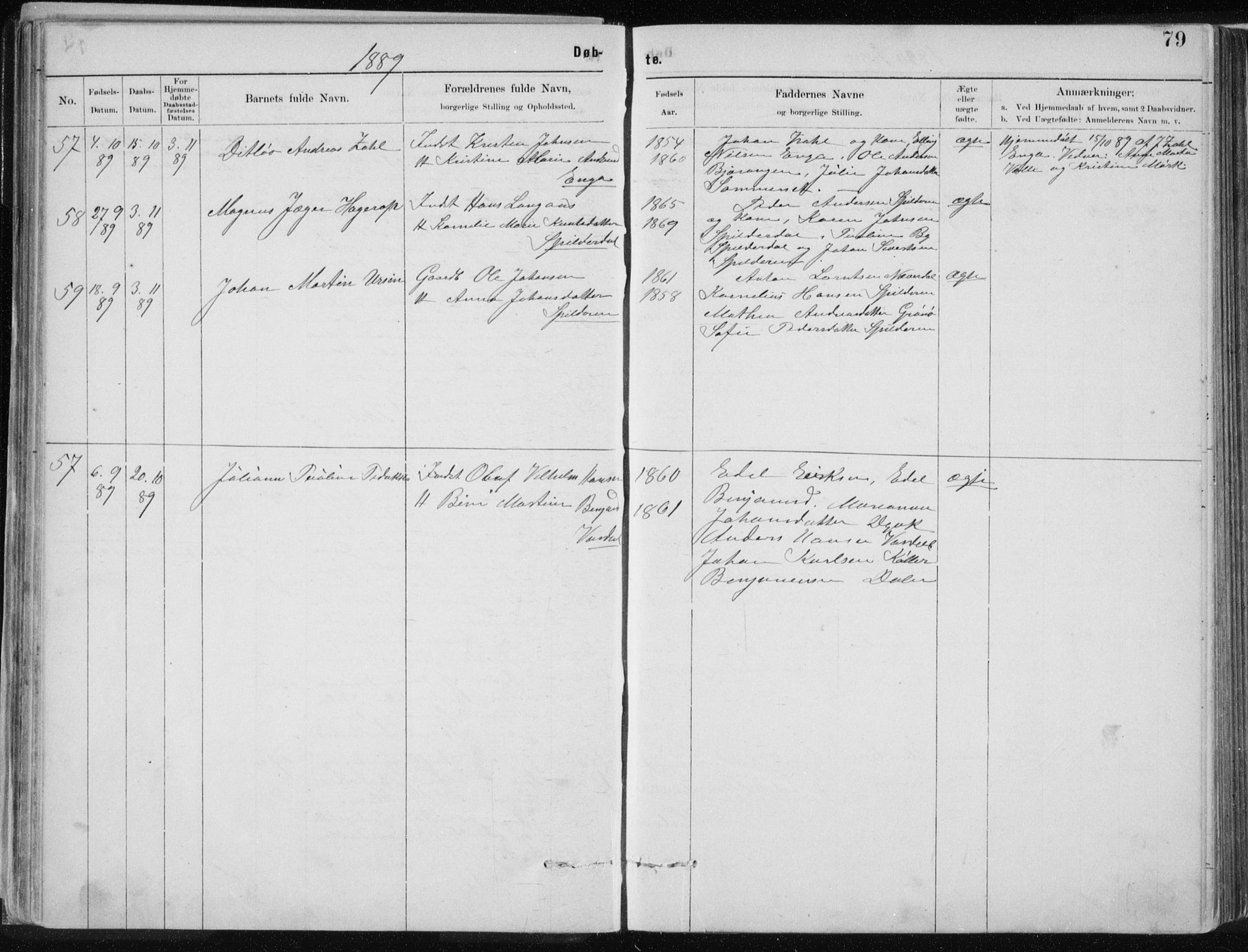 Ministerialprotokoller, klokkerbøker og fødselsregistre - Nordland, AV/SAT-A-1459/843/L0636: Klokkerbok nr. 843C05, 1884-1909, s. 79